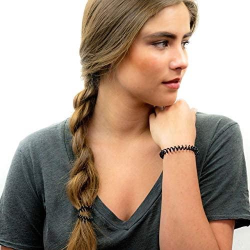 image:imageKitsch Spiral Hair Ties for Women Black Elastic Hair Ties No Damage Ponytail Holders for Thick and Thin Hair Creaseless and DentFree Coil Ideal Gifts for Women 8pc Set BlackBrunette