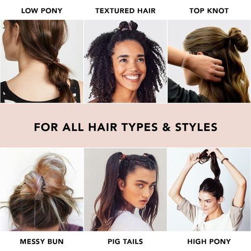 image:imageKitsch Spiral Hair Ties for Women Black Elastic Hair Ties No Damage Ponytail Holders for Thick and Thin Hair Creaseless and DentFree Coil Ideal Gifts for Women 8pc Set BlackBrunette