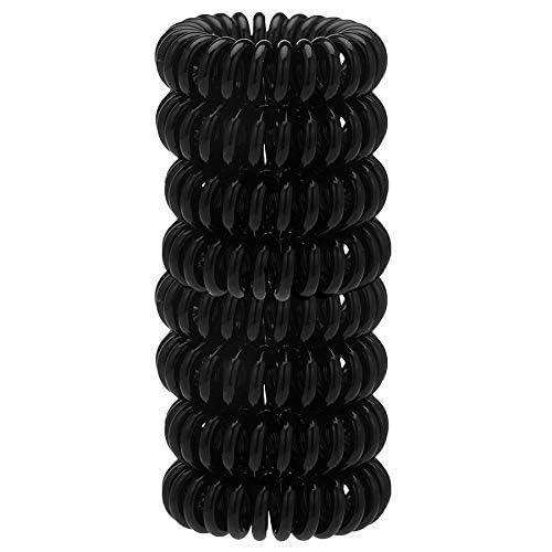 image:imageKitsch Spiral Hair Ties for Women Black Elastic Hair Ties No Damage Ponytail Holders for Thick and Thin Hair Creaseless and DentFree Coil Ideal Gifts for Women 8pc Set BlackBlack