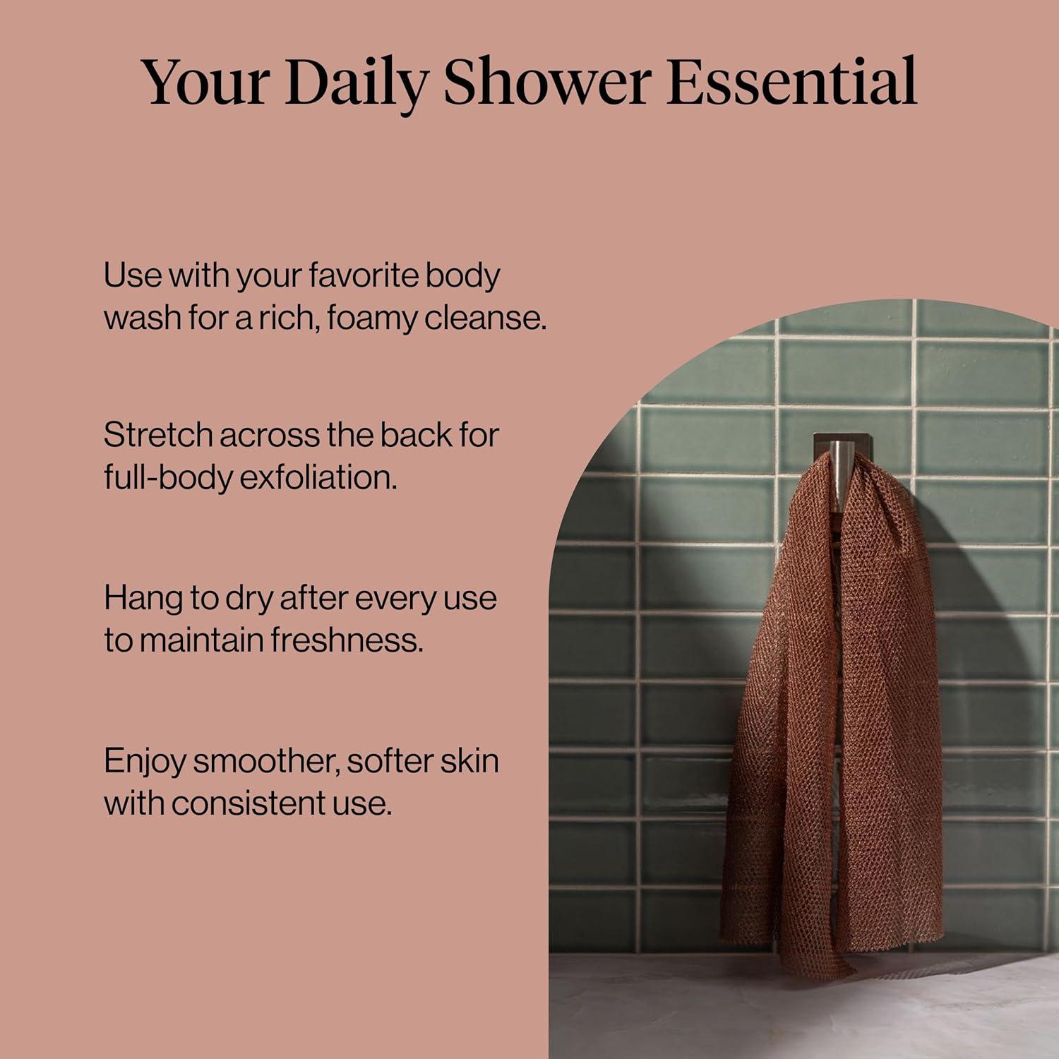 image:imageKitsch African Net Sponge Exfoliating Body Scrubber for Cleansing amp Gentle Daily Exfoliation Stretchable Bath Sponge for HardtoReach Areas LongLasting Shower Essential Ocean Blue 3 PcsRosewood
