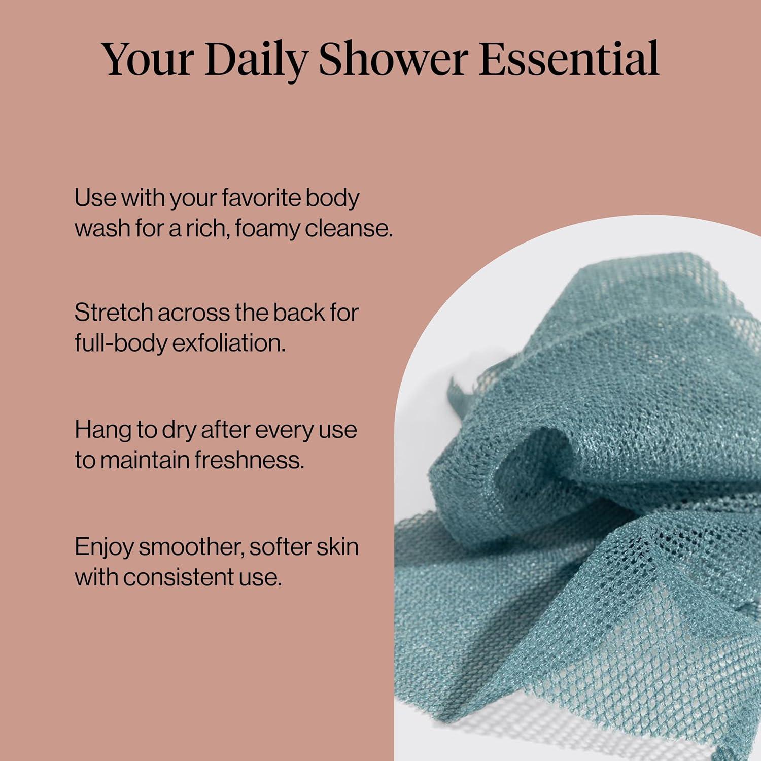 image:imageKitsch African Net Sponge Exfoliating Body Scrubber for Cleansing amp Gentle Daily Exfoliation Stretchable Bath Sponge for HardtoReach Areas LongLasting Shower Essential Ocean Blue 3 PcsAqua Grey
