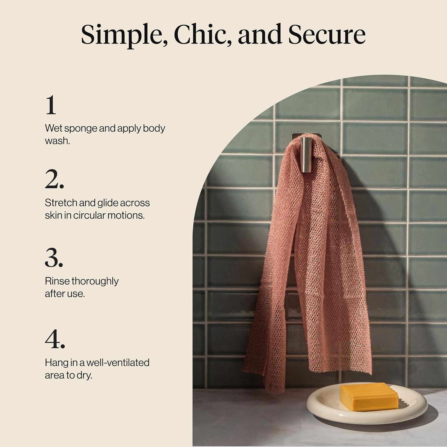image:imageKitsch African Net Sponge Exfoliating Body Scrubber for Cleansing amp Gentle Daily Exfoliation Stretchable Bath Sponge for HardtoReach Areas LongLasting Shower Essential Ocean Blue 3 PcsRosewood
