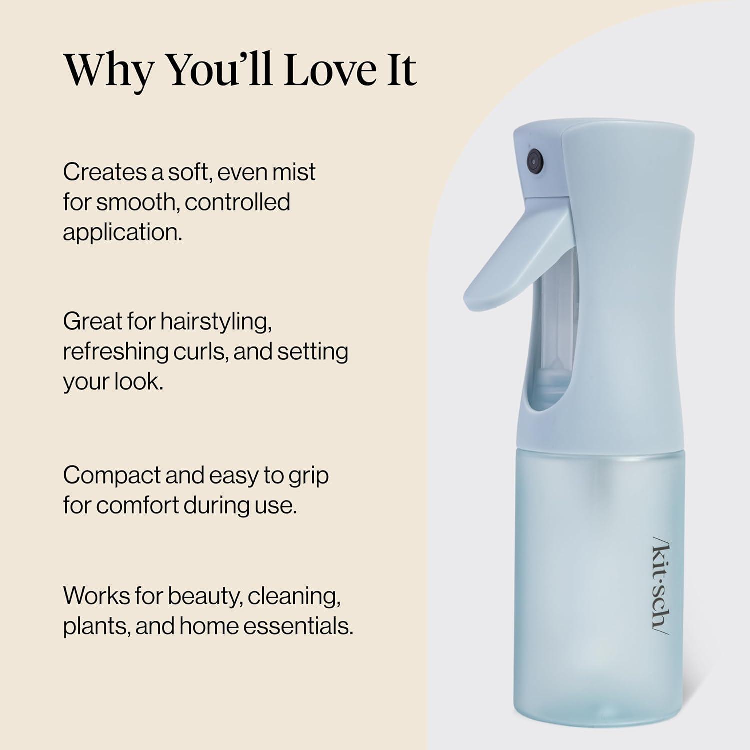 image:imageKitsch Continuous Spray Bottle for Hair Fine Mist Water Mister amp Water Spray Bottle Recycled Hair Spray Bottle Spray Bottles for Cleaning Styling Plants amp More Sheer Violet 150mlHaze Blue