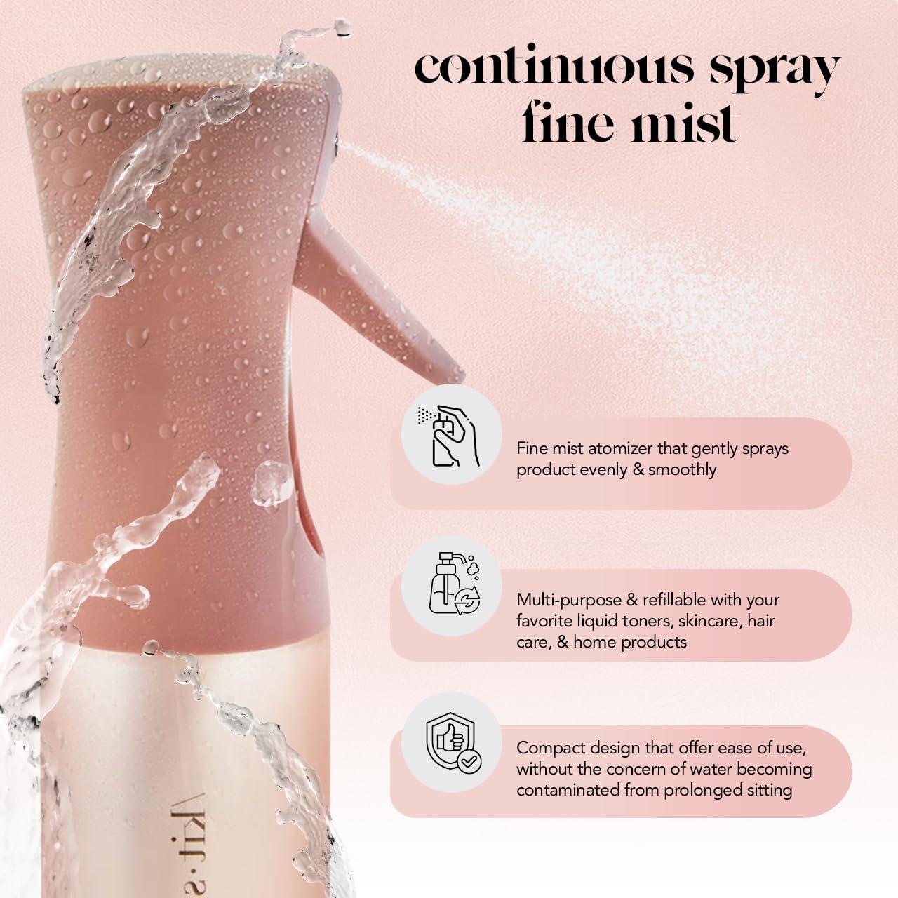 image:imageKitsch Continuous Spray Bottle for Hair Fine Mist Water Mister amp Water Spray Bottle Recycled Hair Spray Bottle Spray Bottles for Cleaning Styling Plants amp More Sheer Violet 150mlTerracotta