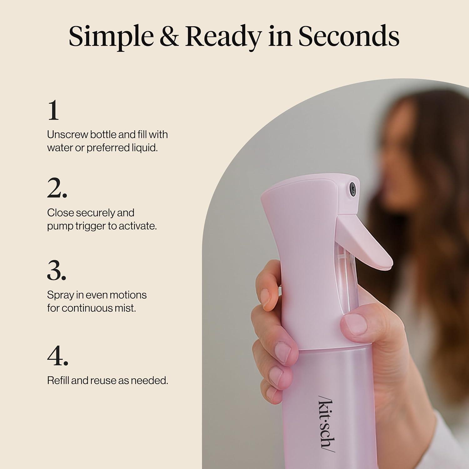 image:imageKitsch Continuous Spray Bottle for Hair Fine Mist Water Mister amp Water Spray Bottle Recycled Hair Spray Bottle Spray Bottles for Cleaning Styling Plants amp More Sheer Violet 150mlSheer Violet