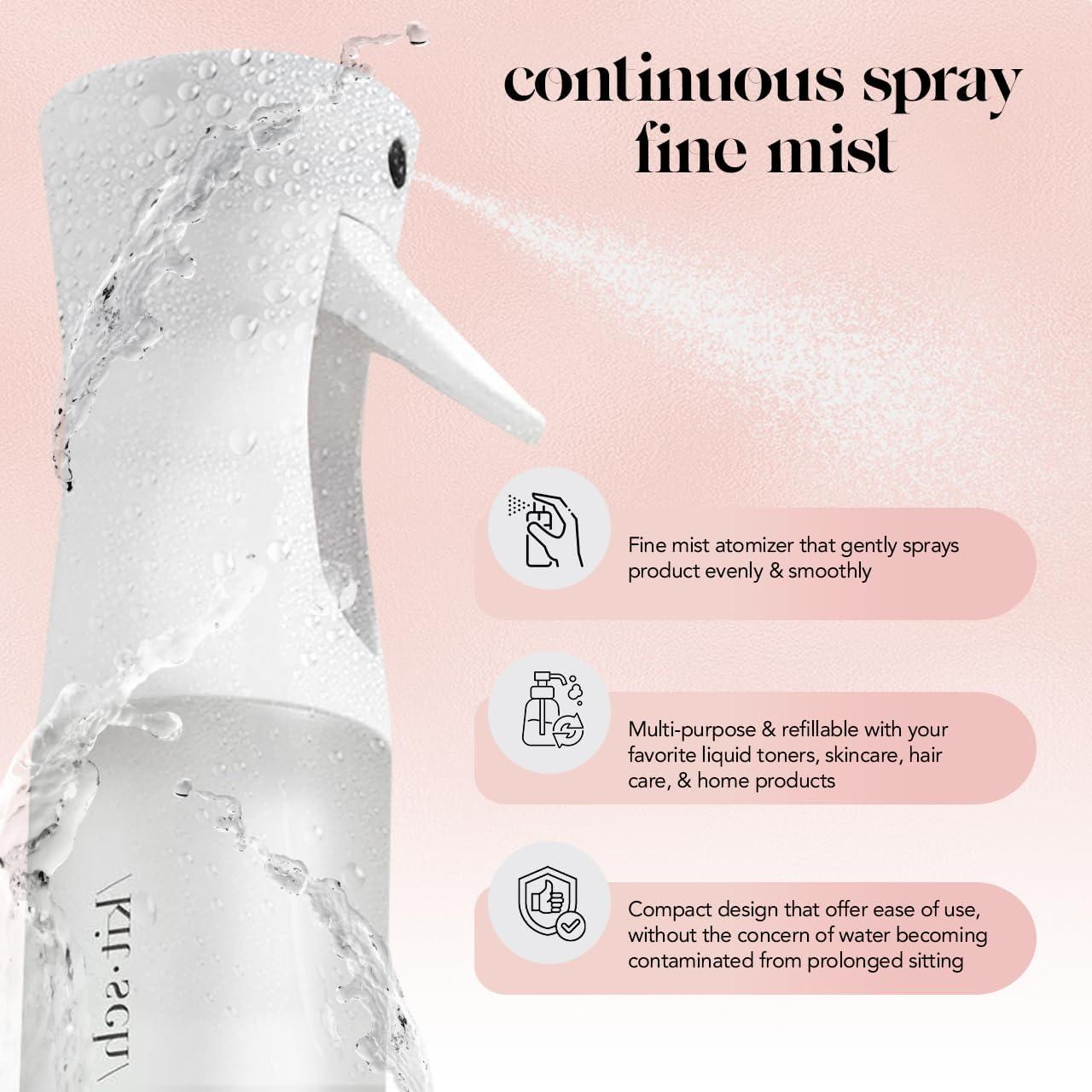 image:imageKitsch Continuous Spray Bottle for Hair Fine Mist Water Mister amp Water Spray Bottle Recycled Hair Spray Bottle Spray Bottles for Cleaning Styling Plants amp More Sheer Violet 150mlWhite