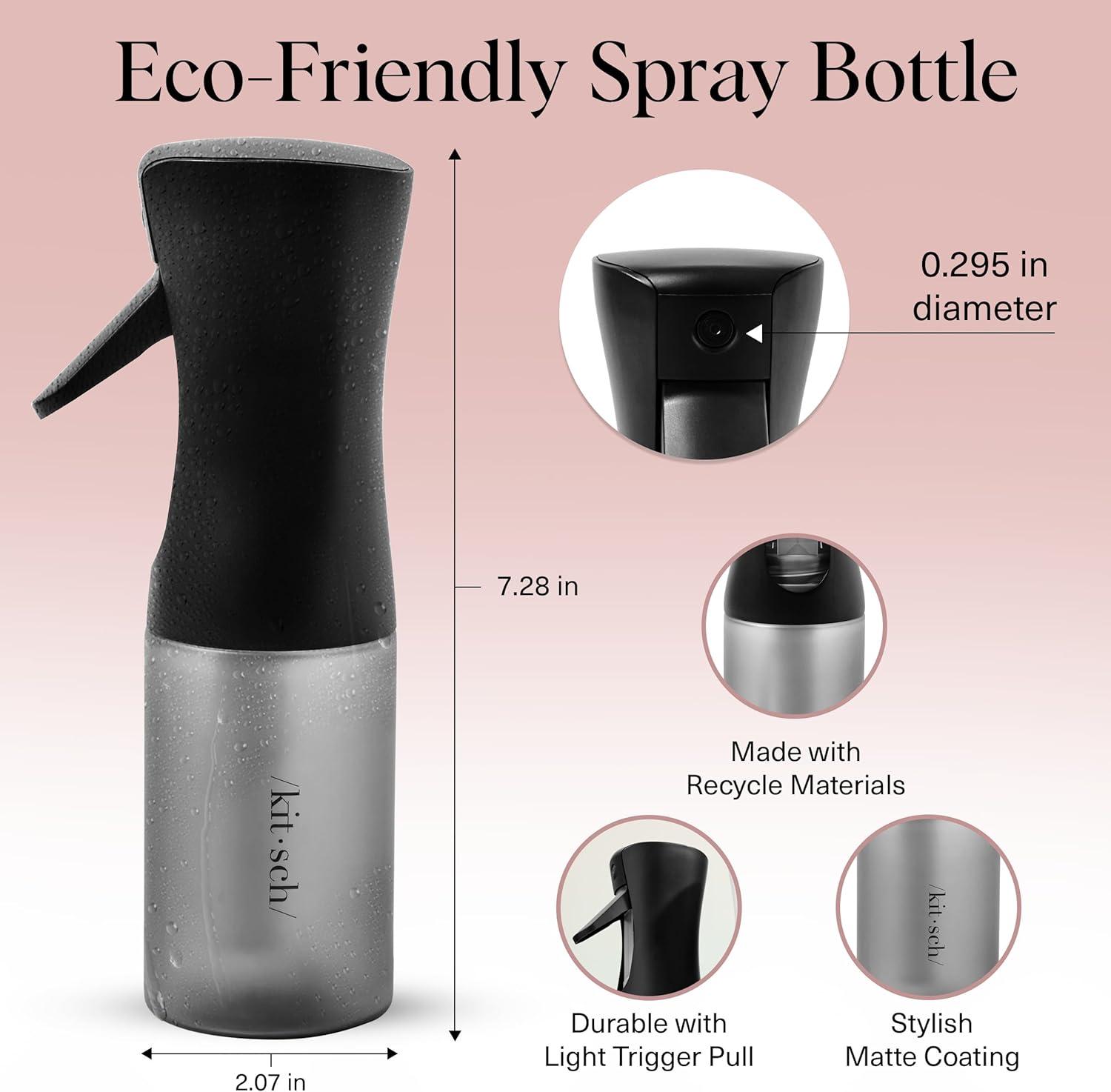 image:imageKitsch Continuous Spray Bottle for Hair Fine Mist Water Mister amp Water Spray Bottle Recycled Hair Spray Bottle Spray Bottles for Cleaning Styling Plants amp More Sheer Violet 150mlBlack