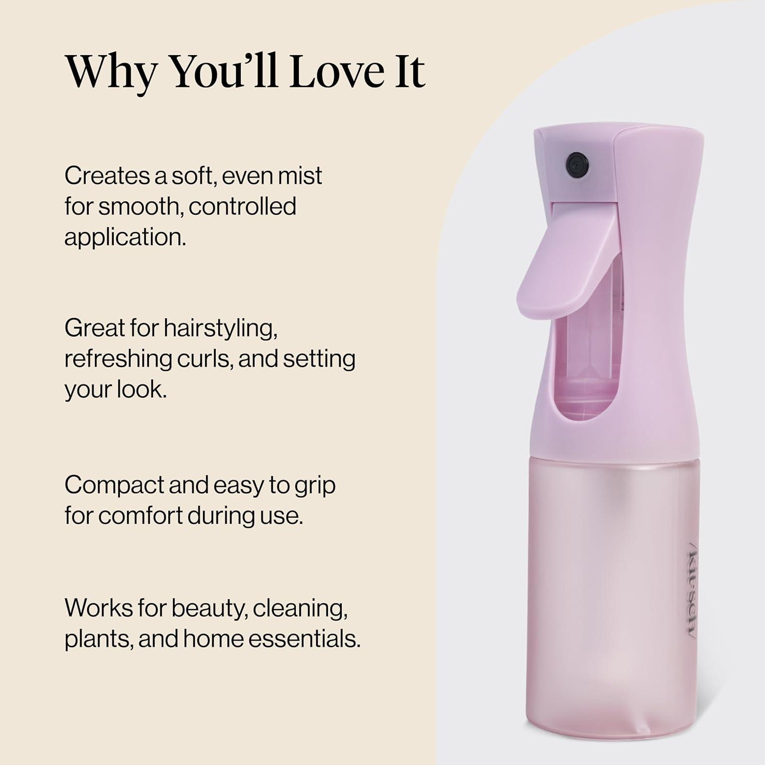 image:imageKitsch Continuous Spray Bottle for Hair Fine Mist Water Mister amp Water Spray Bottle Recycled Hair Spray Bottle Spray Bottles for Cleaning Styling Plants amp More Sheer Violet 150mlSheer Violet