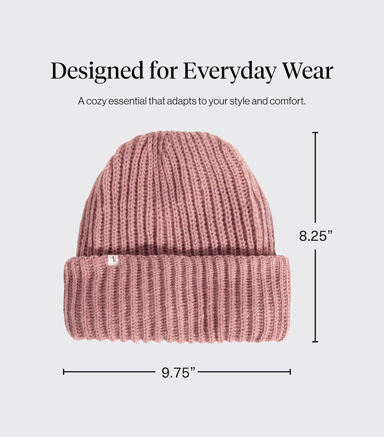 image:imageKitsch Glazey Satin Lined Beanie for Men and Women Cozy Winter Hats for Men Stylish AntiFrizz Hat for All Hair TypesBlush