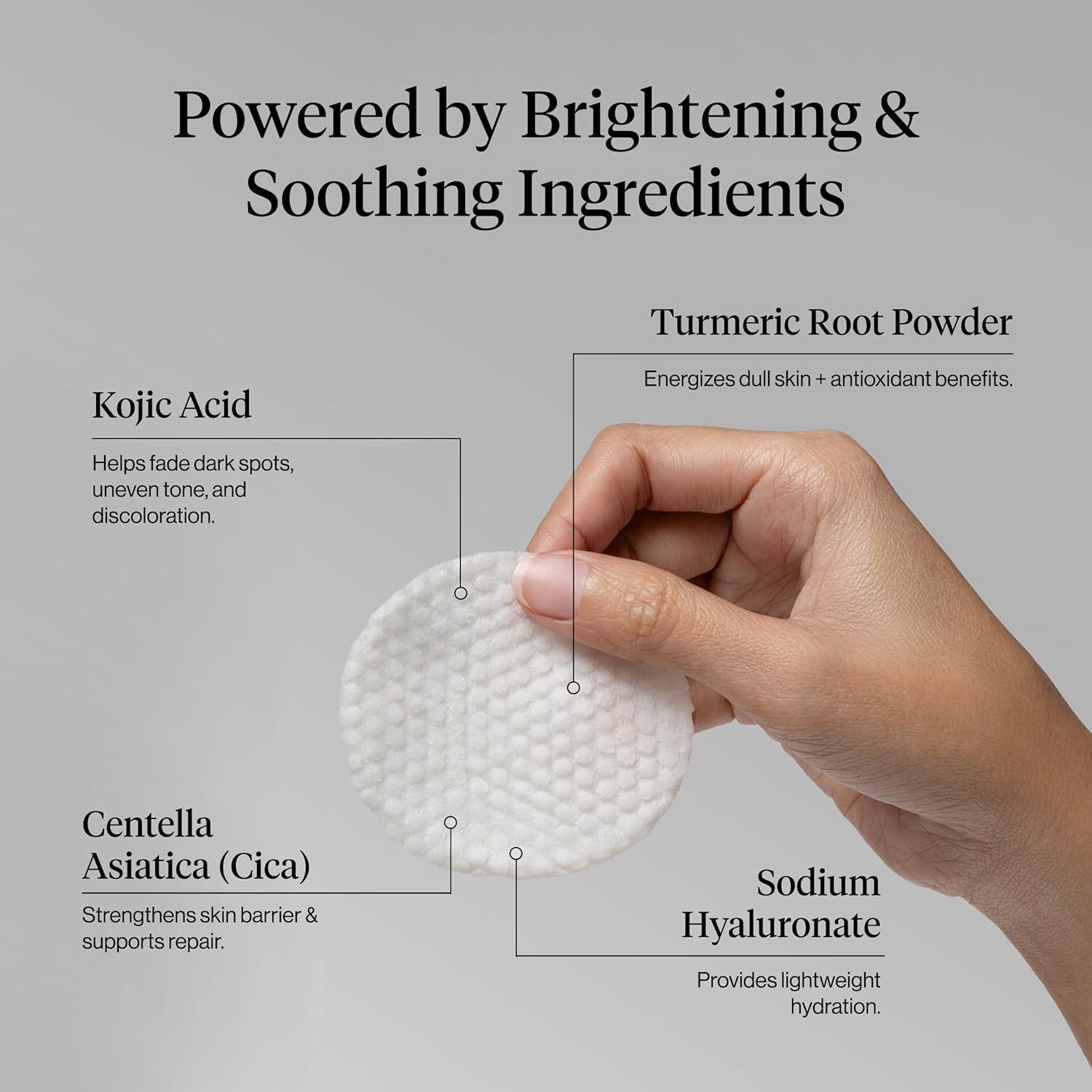 image:imageKitsch Kojic Acid Cleansing Pads with Turmeric amp Cica to Smooth Refresh amp Even Tone Skin Care Exfoliating amp Brightening PreSoaked Cotton Pads for Face and Body 50 count