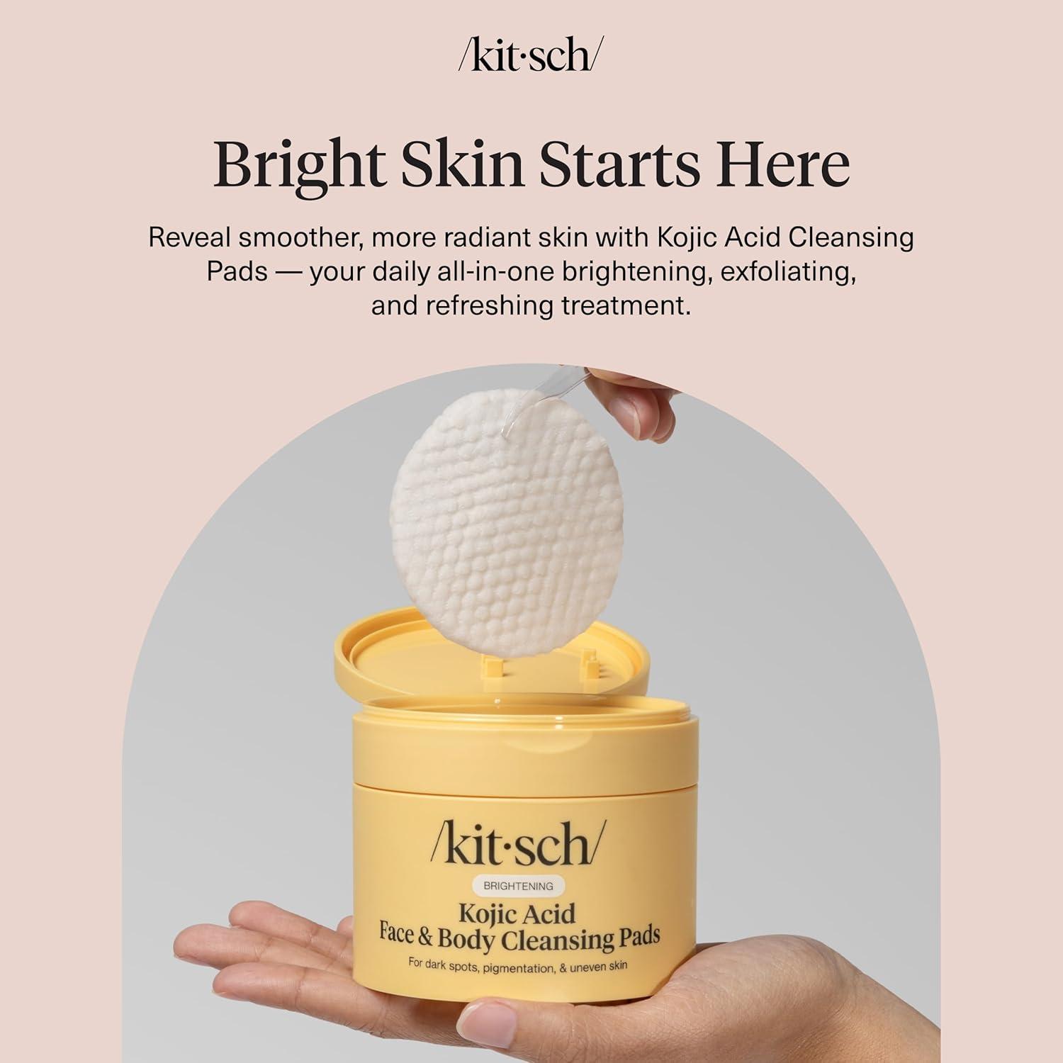 image:imageKitsch Kojic Acid Cleansing Pads with Turmeric amp Cica to Smooth Refresh amp Even Tone Skin Care Exfoliating amp Brightening PreSoaked Cotton Pads for Face and Body 50 count