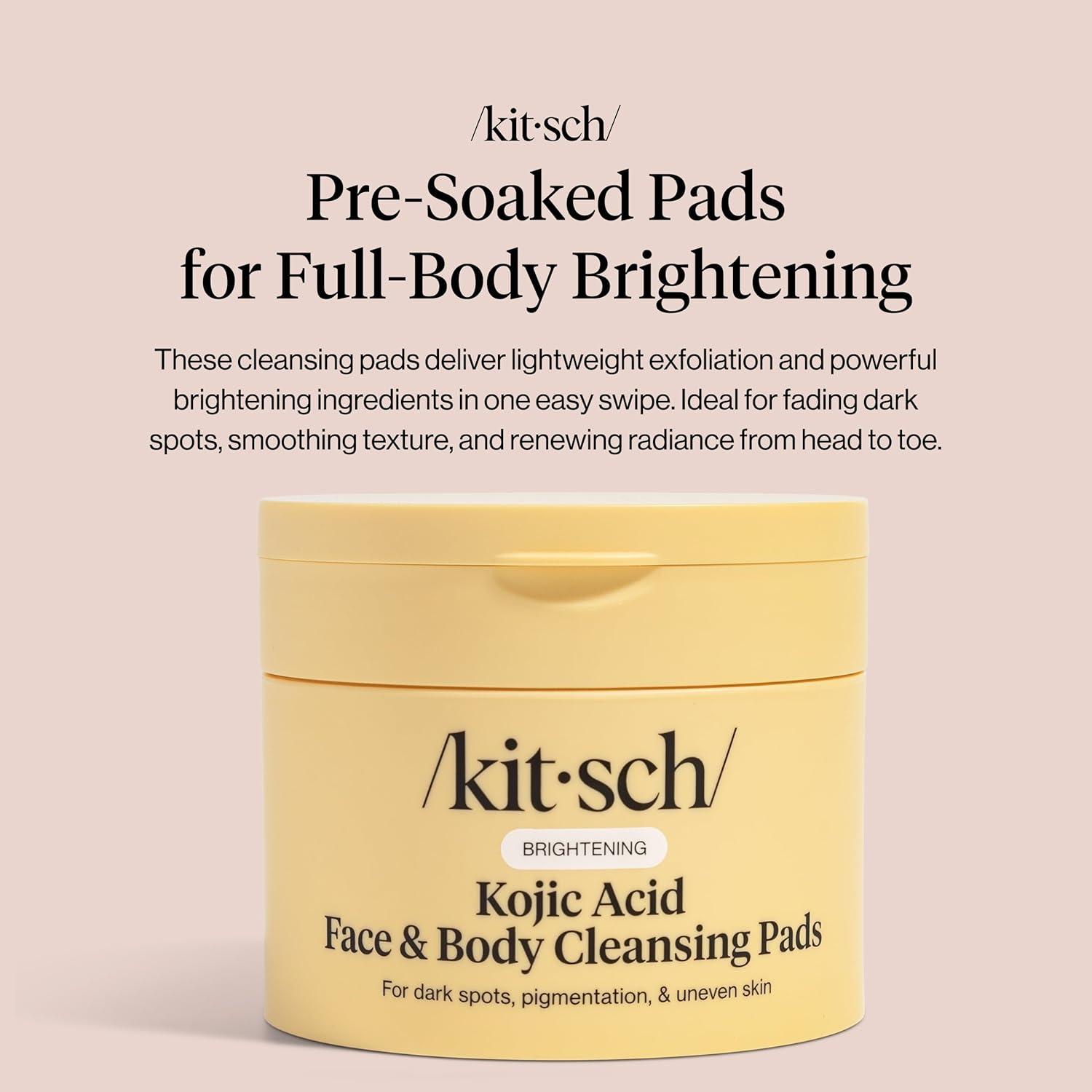 image:imageKitsch Kojic Acid Cleansing Pads with Turmeric amp Cica to Smooth Refresh amp Even Tone Skin Care Exfoliating amp Brightening PreSoaked Cotton Pads for Face and Body 50 count