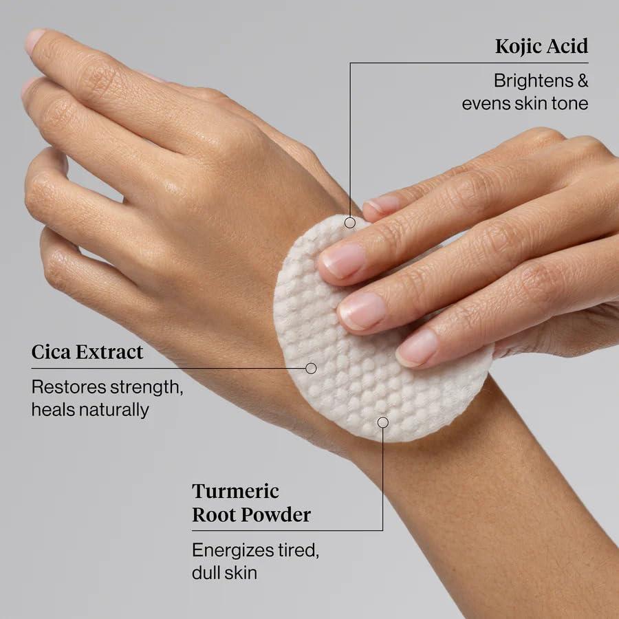 image:imageKitsch Kojic Acid Cleansing Pads with Turmeric amp Cica to Smooth Refresh amp Even Tone Skin Care Exfoliating amp Brightening PreSoaked Cotton Pads for Face and Body 50 count