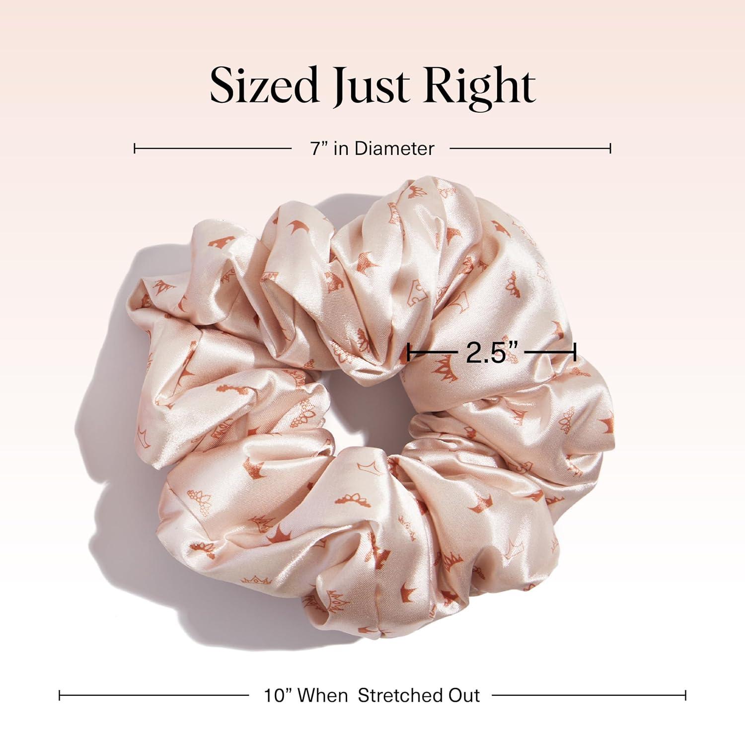 image:imageKitsch Pillow Satin Scrunchies for Women Hair Ties No Damage No Crease Hair Accessories Perfect for Day or Night Ideal Gifts for Women 4pcsDesert Crown