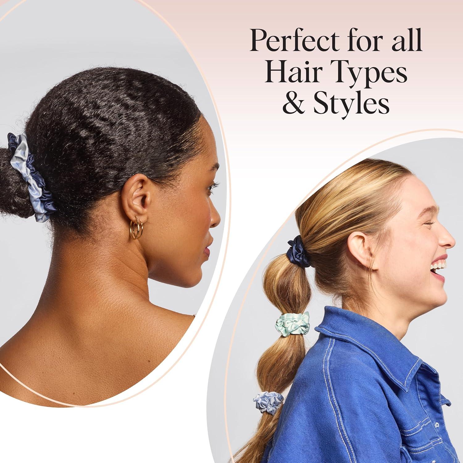 image:imageKitsch Pillow Satin Scrunchies for Women Hair Ties No Damage No Crease Hair Accessories Perfect for Day or Night Ideal Gifts for Women 4pcsGarden Bouquet 5 pcs