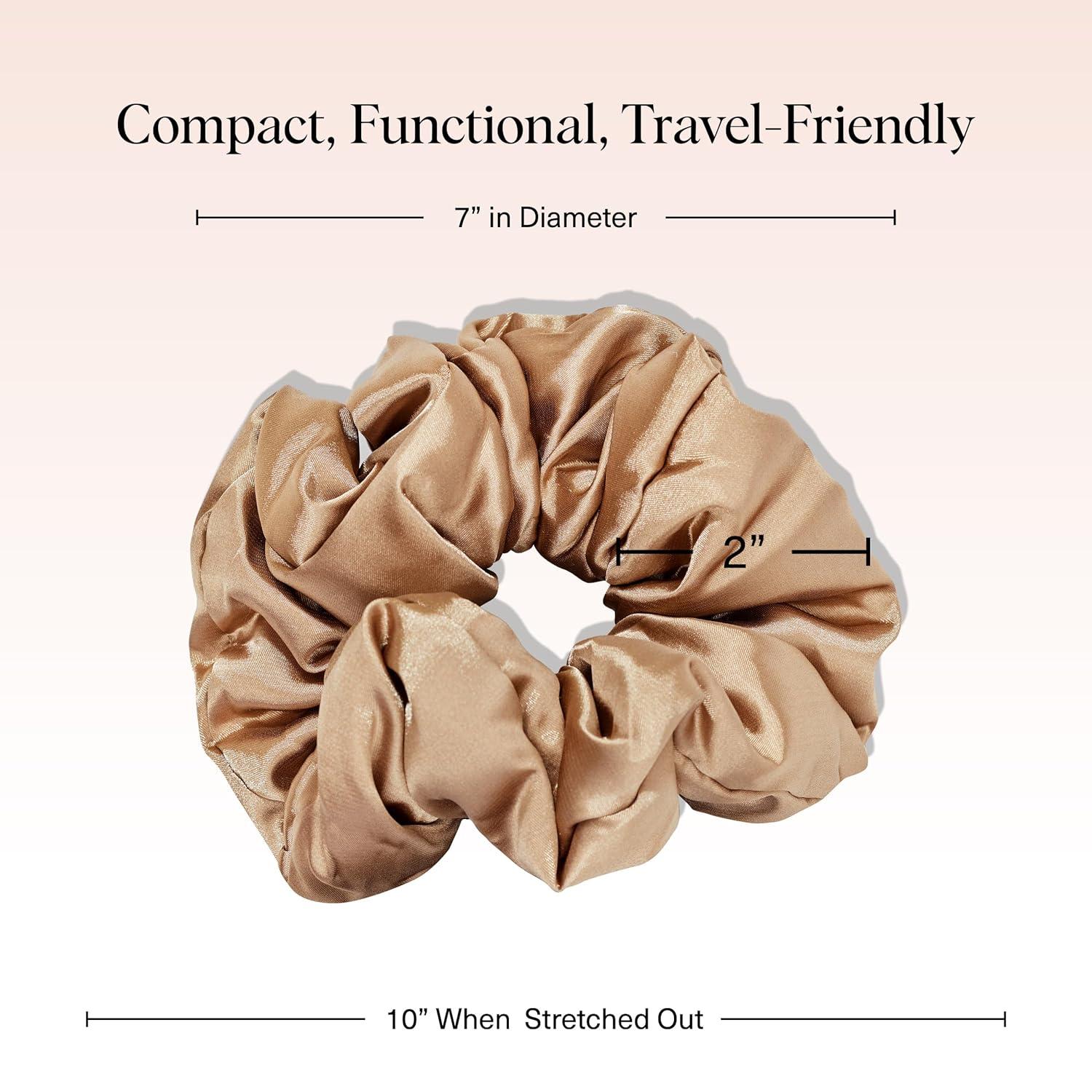 image:imageKitsch Pillow Satin Scrunchies for Women Hair Ties No Damage No Crease Hair Accessories Perfect for Day or Night Ideal Gifts for Women 4pcsGold