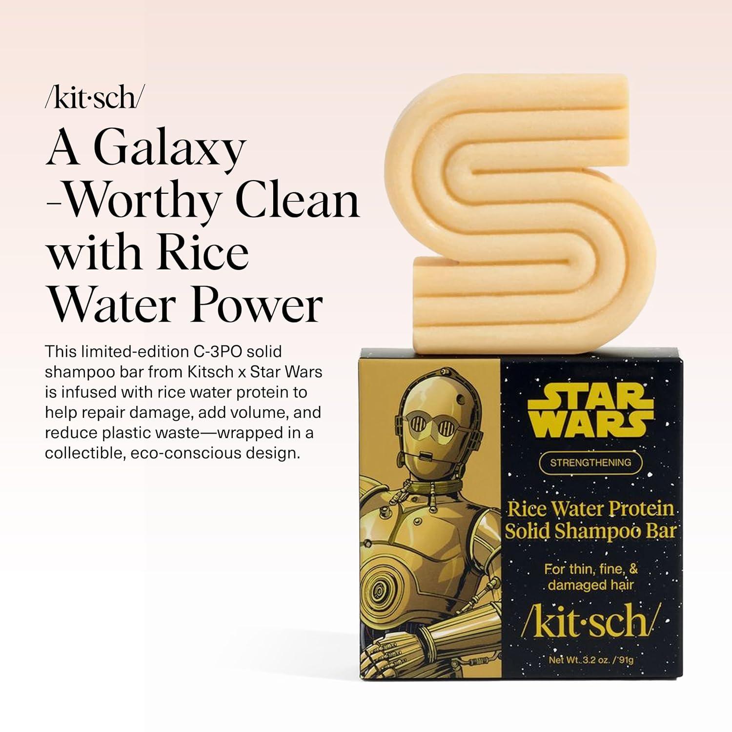 image:imageKitsch Rice Water Protein Shampoo Bar for Hair Growth x Star Wars C3PO Design Strengthening Hair Shampoo for Men and Women Paraben Silicone amp SulfateFree Vegan Hair Care 32 ozKitsch Rice Water Protein Shampoo Bar for Hair Growth x Star Wars C3PO Design