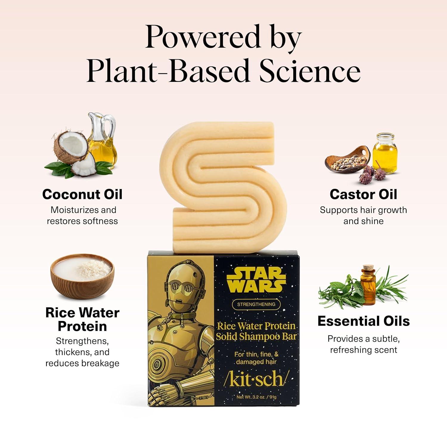 image:imageKitsch Rice Water Protein Shampoo Bar for Hair Growth x Star Wars C3PO Design Strengthening Hair Shampoo for Men and Women Paraben Silicone amp SulfateFree Vegan Hair Care 32 ozKitsch Rice Water Protein Shampoo Bar for Hair Growth x Star Wars C3PO Design