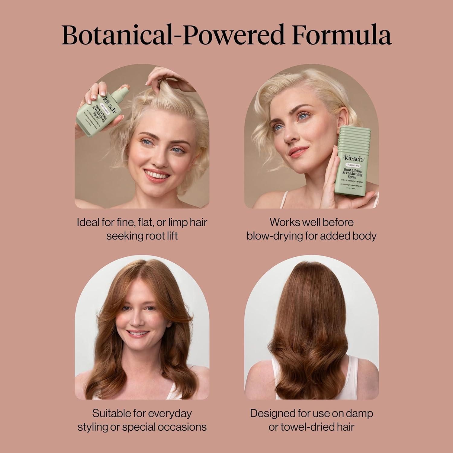 image:imageKitsch Root Lifting Spray for Fine Hair Thickening Hair Spray With Rosemary and Biotin Lightweight Volumizing Spray for Instant Lift and Fullness Adds Volume Natural Hold 5oz