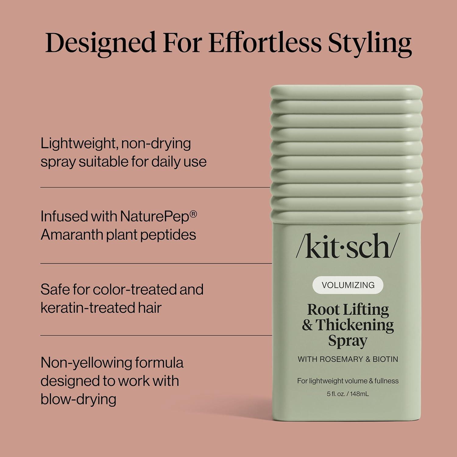 image:imageKitsch Root Lifting Spray for Fine Hair Thickening Hair Spray With Rosemary and Biotin Lightweight Volumizing Spray for Instant Lift and Fullness Adds Volume Natural Hold 5oz