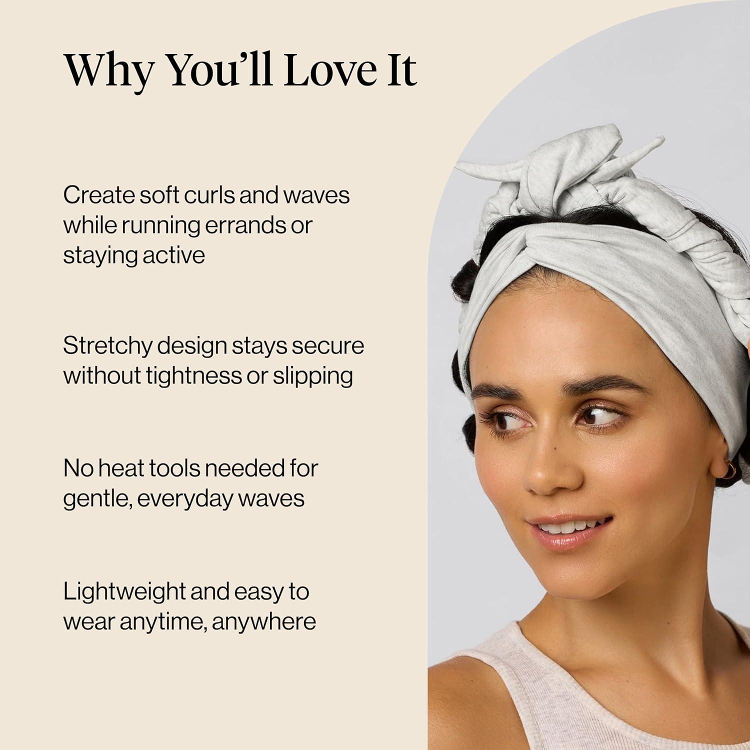 image:imageKitsch Set amp Flow Active Heatless Curling Headband For Women Achieves Heatless Curls Overnight No Heat Damage Heatless Curlers with Flexible Fit Great During Gym Travel Chocolate Brown 1pcHeather Gray