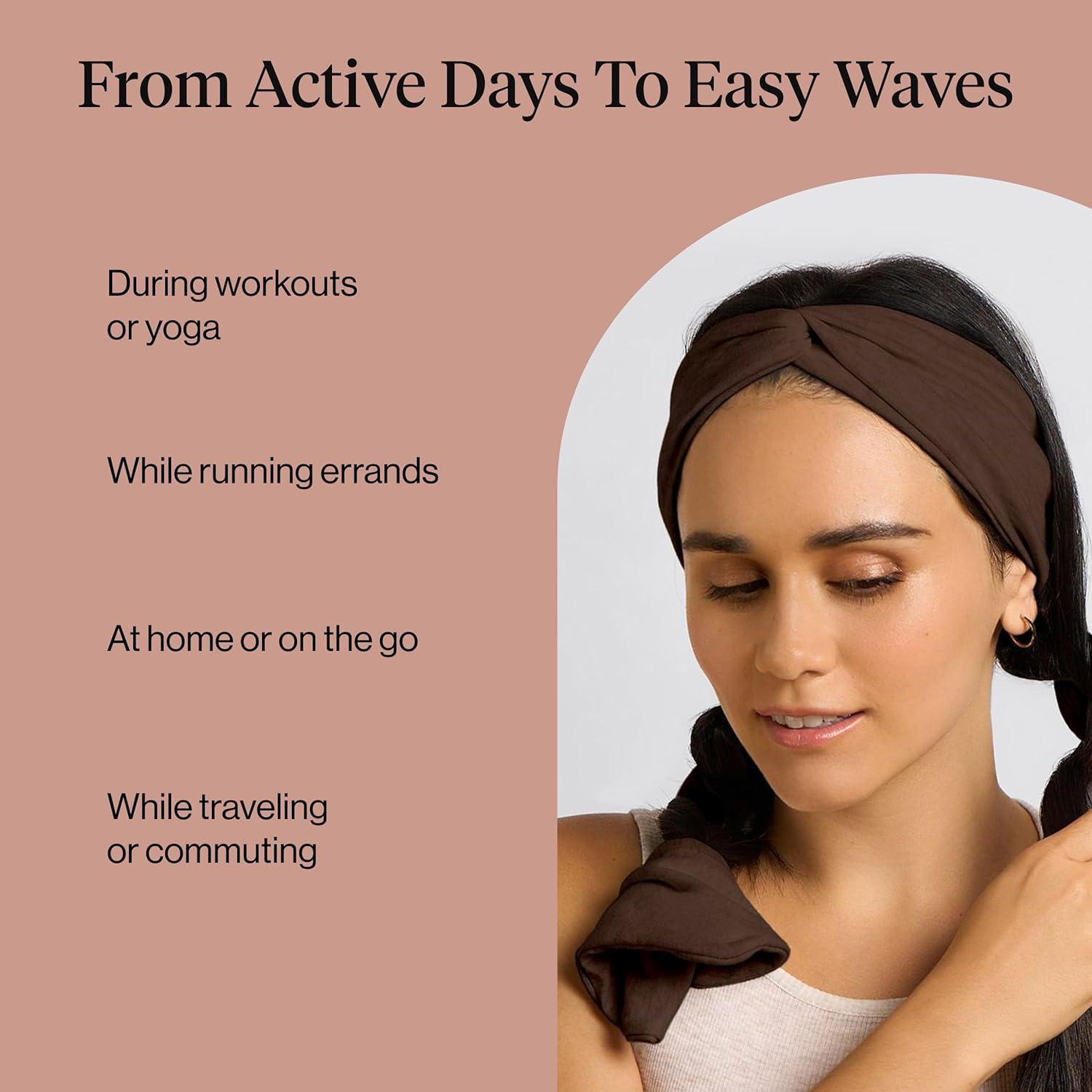 image:imageKitsch Set amp Flow Active Heatless Curling Headband For Women Achieves Heatless Curls Overnight No Heat Damage Heatless Curlers with Flexible Fit Great During Gym Travel Chocolate Brown 1pcChocolate Brown