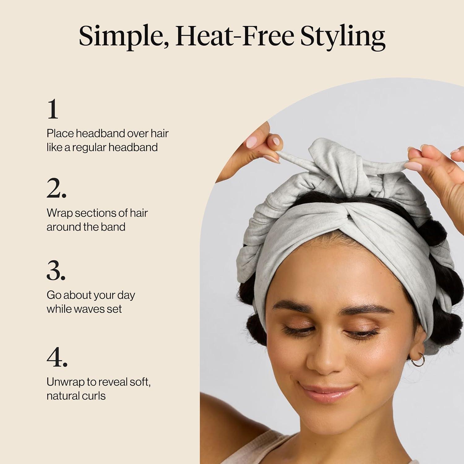 image:imageKitsch Set amp Flow Active Heatless Curling Headband For Women Achieves Heatless Curls Overnight No Heat Damage Heatless Curlers with Flexible Fit Great During Gym Travel Chocolate Brown 1pcHeather Gray