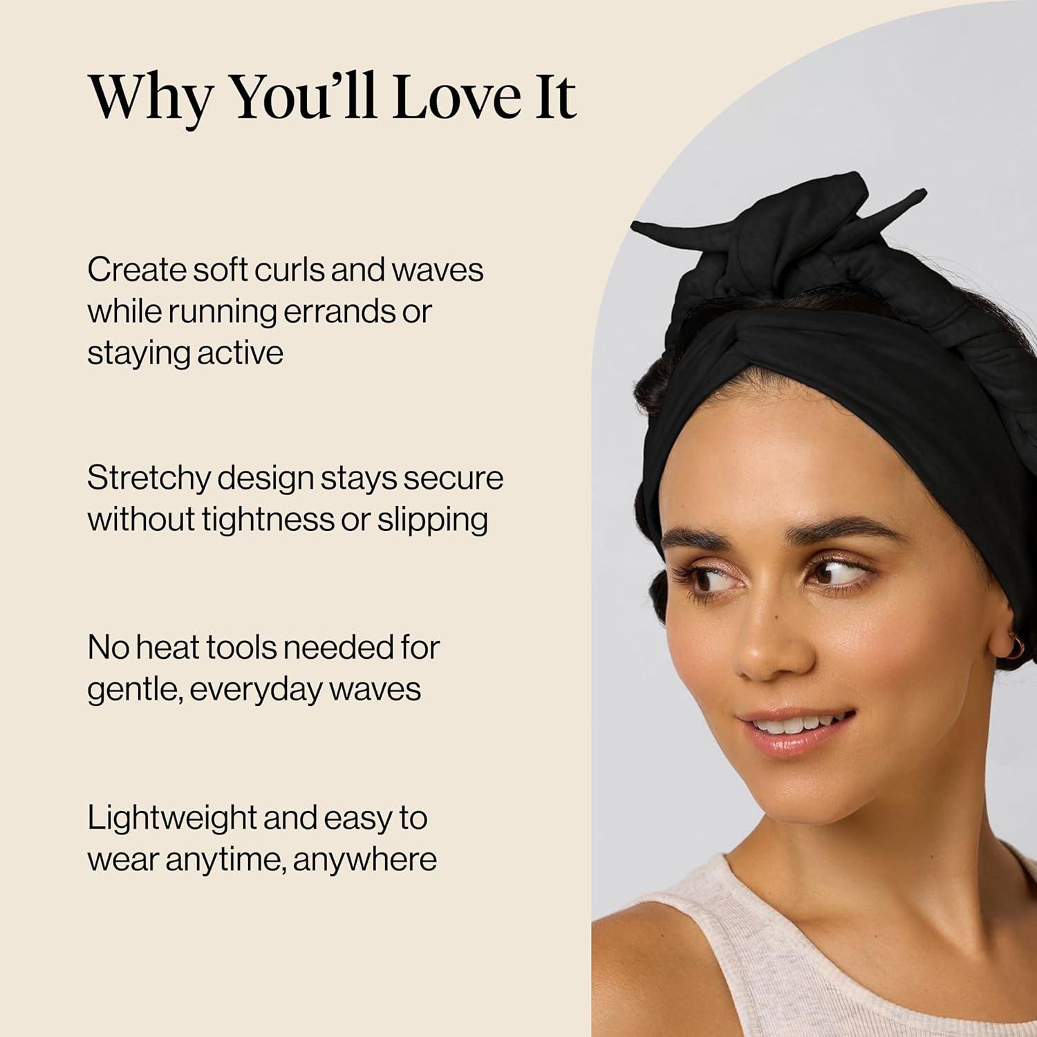 image:imageKitsch Set amp Flow Active Heatless Curling Headband For Women Achieves Heatless Curls Overnight No Heat Damage Heatless Curlers with Flexible Fit Great During Gym Travel Chocolate Brown 1pcBlack
