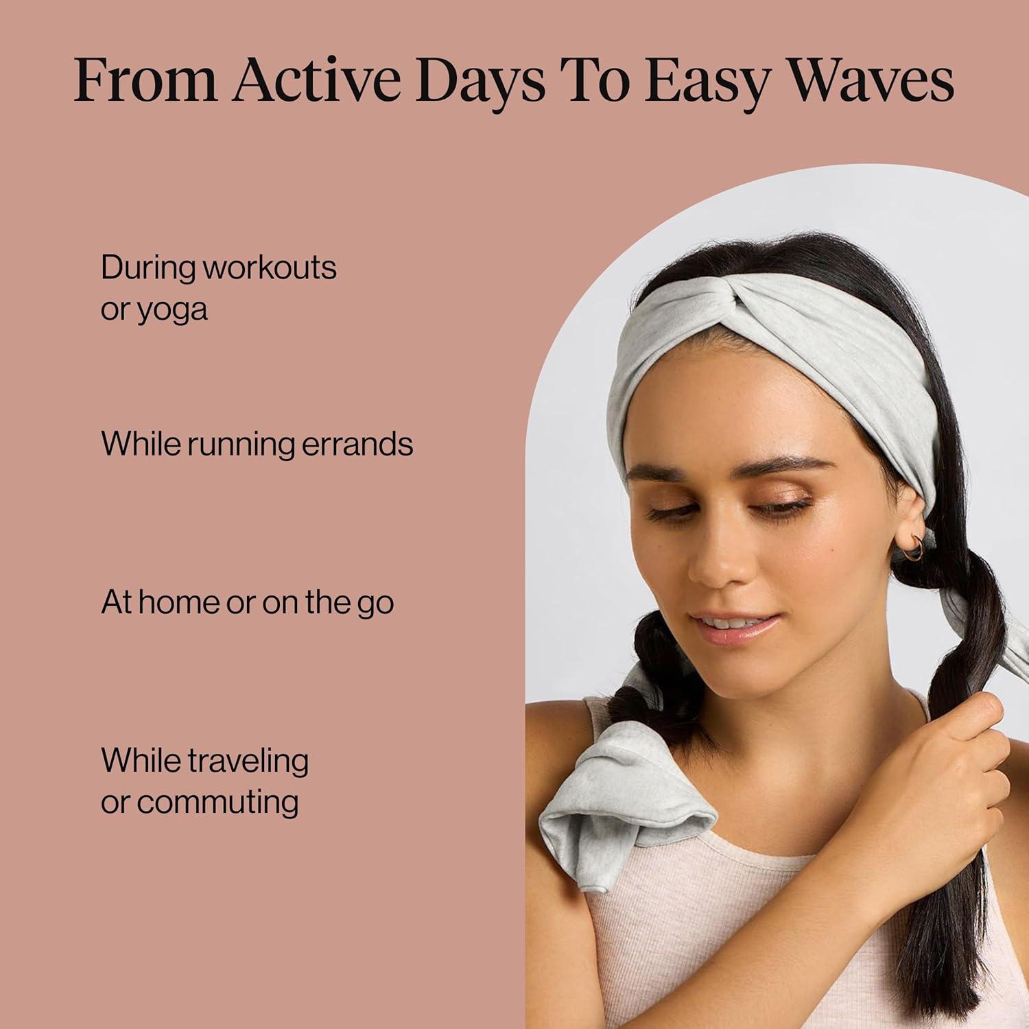 image:imageKitsch Set amp Flow Active Heatless Curling Headband For Women Achieves Heatless Curls Overnight No Heat Damage Heatless Curlers with Flexible Fit Great During Gym Travel Chocolate Brown 1pcHeather Gray