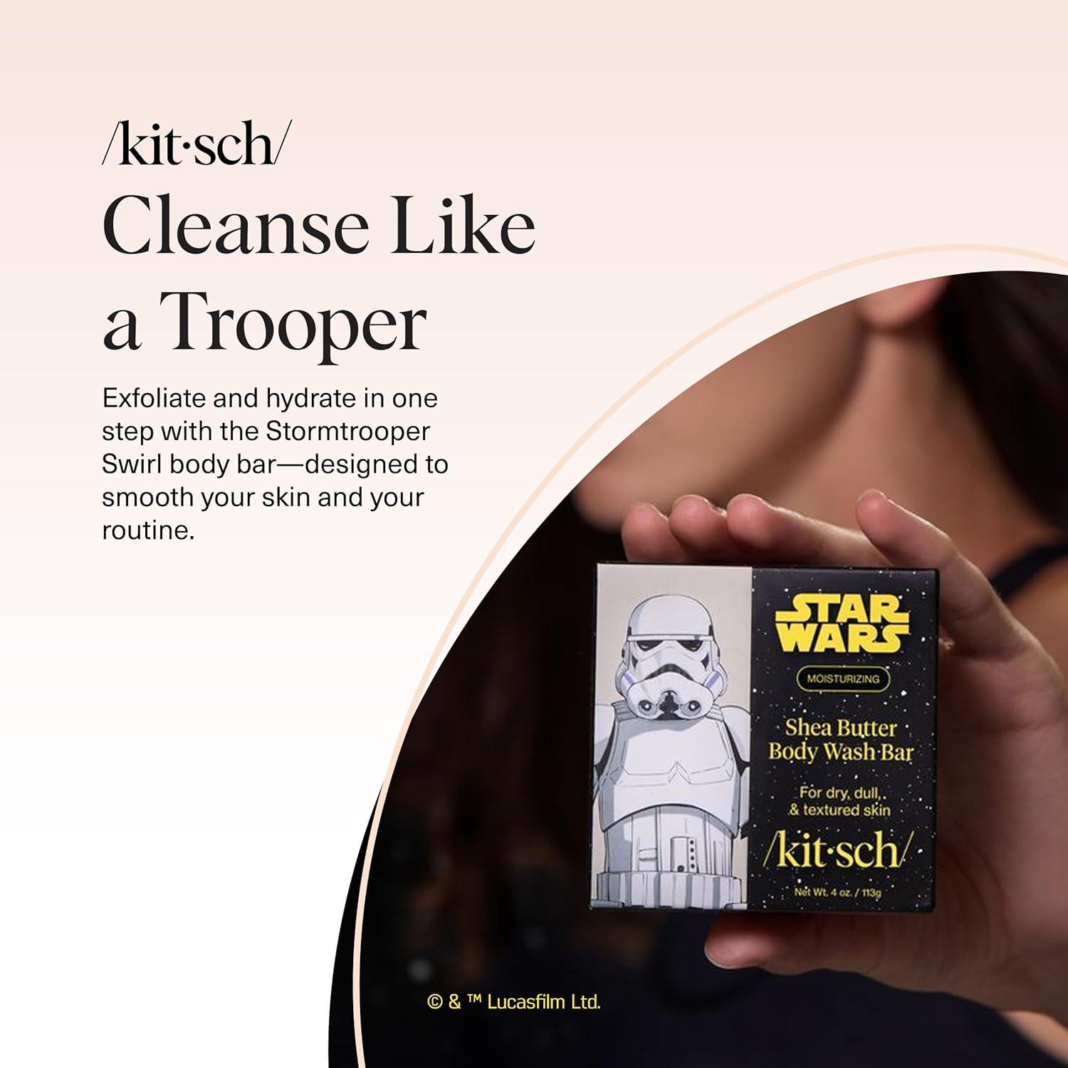 image:imageKitsch Shea Butter Exfoliating Body Wash x Star Wars Stormtrooper Design Moisturizing Bar Soap amp Gentle Soap Bar Hydrates Softens amp Soothes Skin Paraben Silicone amp SulfateFree 4 oz