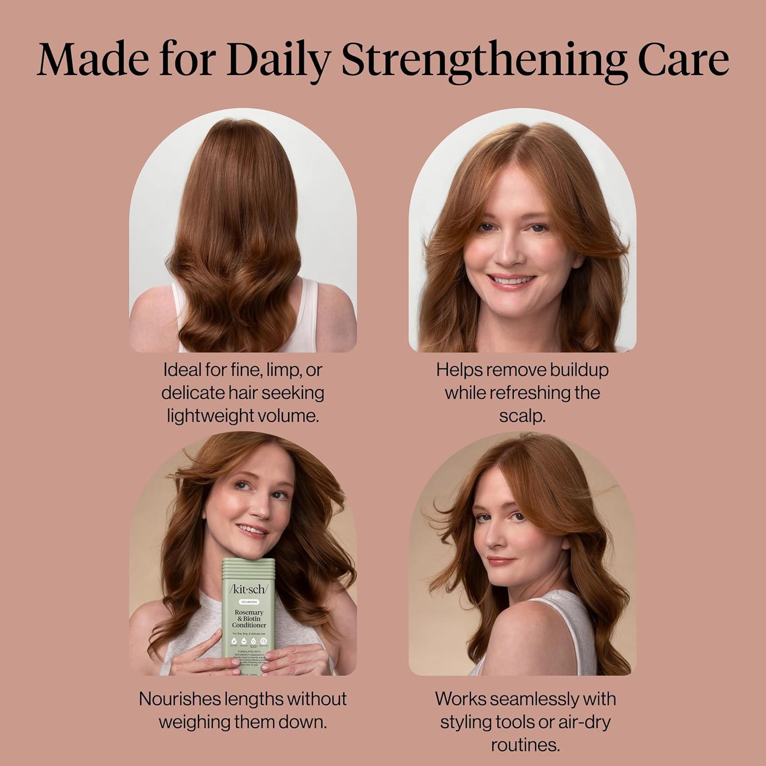 image:imageKitsch Volumizing Rosemary amp Biotin Liquid Conditioner for Women and Men for Hair Growth Boosts Fullness amp Shine After 1 Use Thickening BioBased Hair Care ColorSafe Made in USA 123 oz