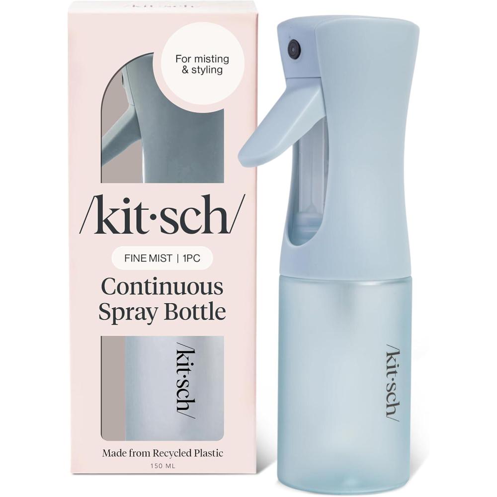 image:imageKitsch Continuous Spray Bottle for Hair Fine Mist Water Mister amp Water Spray Bottle Recycled Hair Spray Bottle Spray Bottles for Cleaning Styling Plants amp More Sheer Violet 150mlHaze Blue