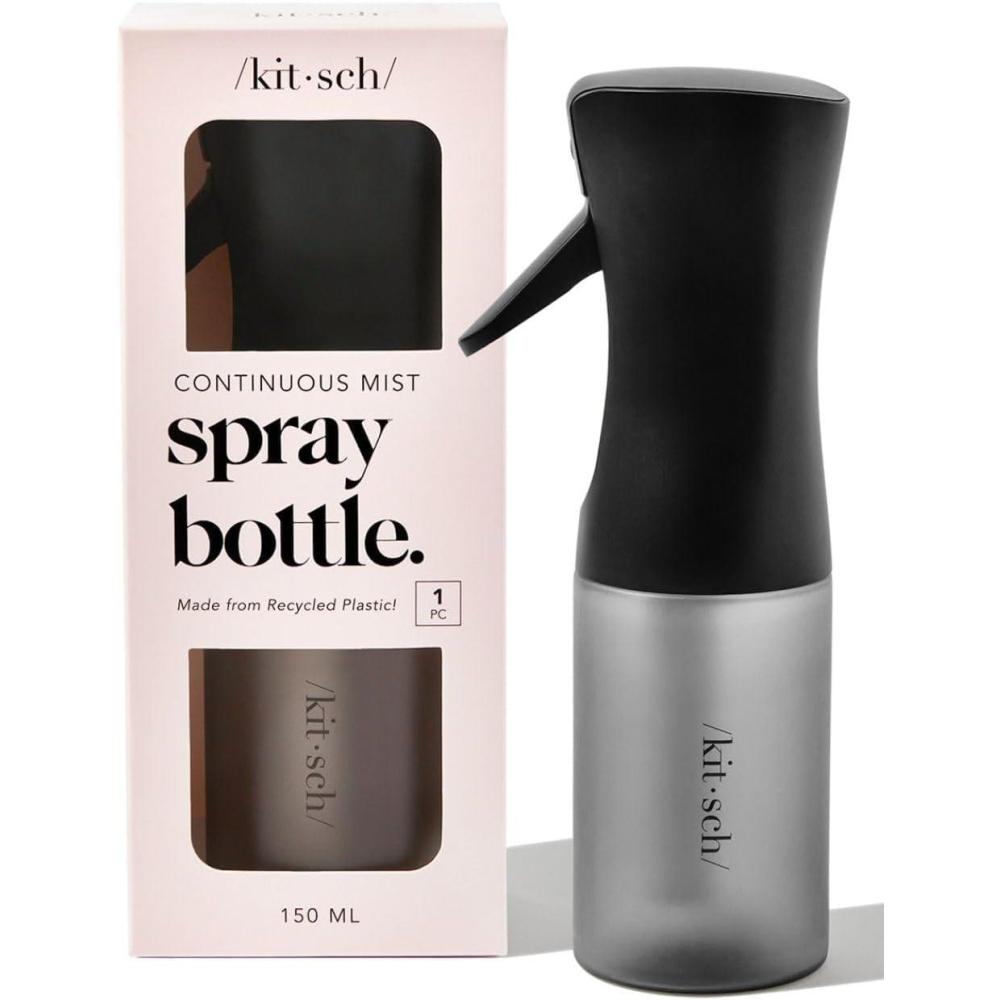 image:imageKitsch Continuous Spray Bottle for Hair Fine Mist Water Mister amp Water Spray Bottle Recycled Hair Spray Bottle Spray Bottles for Cleaning Styling Plants amp More Sheer Violet 150mlBlack