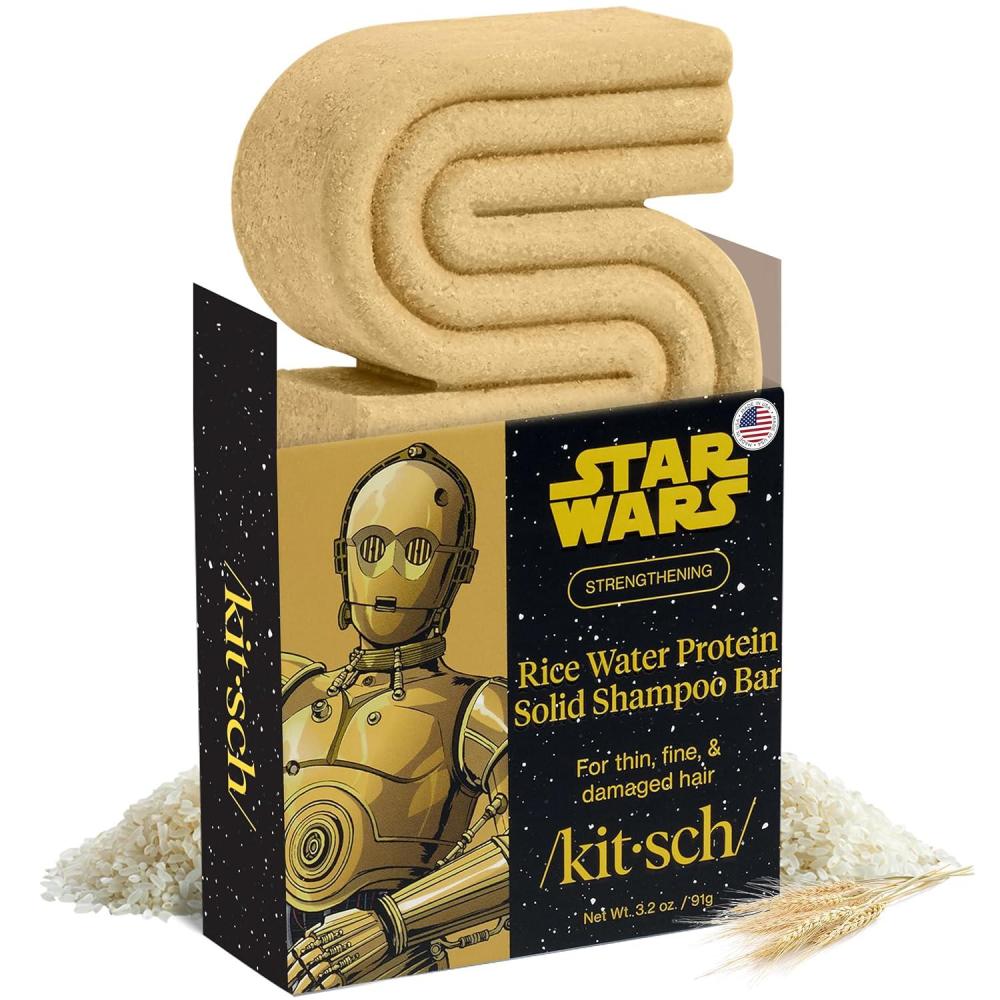 image:imageKitsch Rice Water Protein Shampoo Bar for Hair Growth x Star Wars C3PO Design Strengthening Hair Shampoo for Men and Women Paraben Silicone amp SulfateFree Vegan Hair Care 32 ozKitsch Rice Water Protein Shampoo Bar for Hair Growth x Star Wars C3PO Design