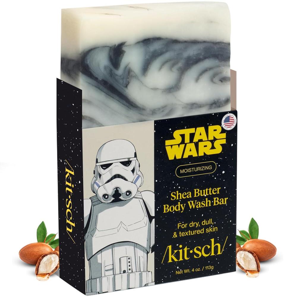 image:imageKitsch Shea Butter Exfoliating Body Wash x Star Wars Stormtrooper Design  Moisturizing Bar Soap amp Gentle Soap Bar  Hydrates Softens amp Soothes Skin  Paraben Silicone amp SulfateFree  4 oz