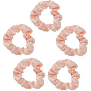 Kitsch Pillow Satin Scrunchies for Women – Hair Ties No Damage, No Crease Hair Accessories | Perfect for Day or Night | Ideal Gifts for Women – 4pcs(Blush)