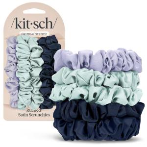 Kitsch Pillow Satin Scrunchies for Women – Hair Ties No Damage, No Crease Hair Accessories | Perfect for Day or Night | Ideal Gifts for Women – 4pcs(Garden Bouquet (5 pcs))