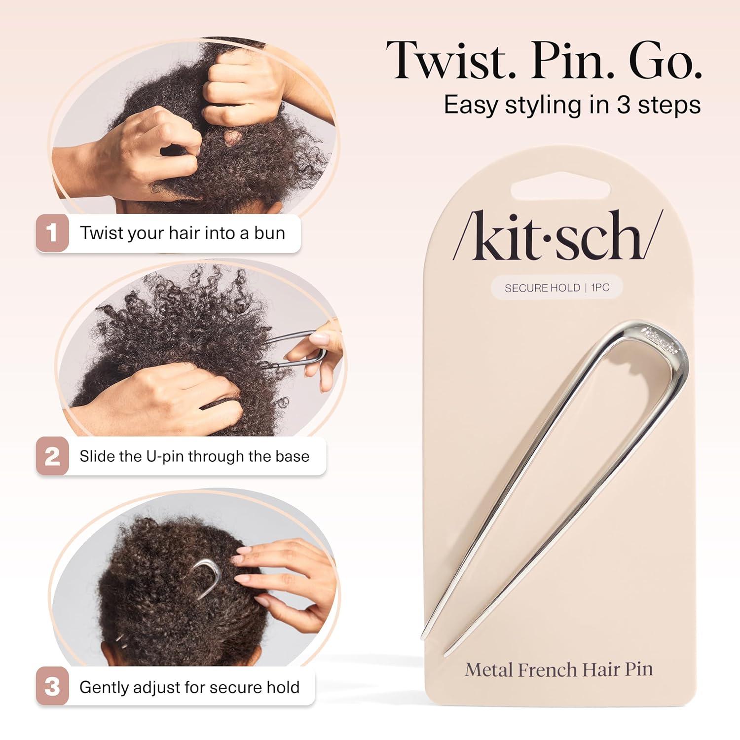 image:imageKitsch French Hair Pins for Women Elegant amp Durable Metal Hair Fork for Updos Chignon Bun amp Twist Hairstyles Secure Hold All Day Comfortable Fit Ideal Gifts for Women Gold 1pcSilver
