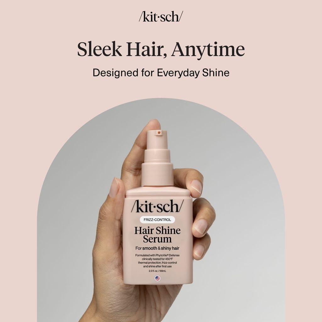 image:imageKitsch Frizz Control Hair Serum Lightweight Anti Frizz Serum for Curly Hair with Heat Protection Adds Glossy Shine Smooths Flyaways amp Safe for Color Treated Hair 23oz