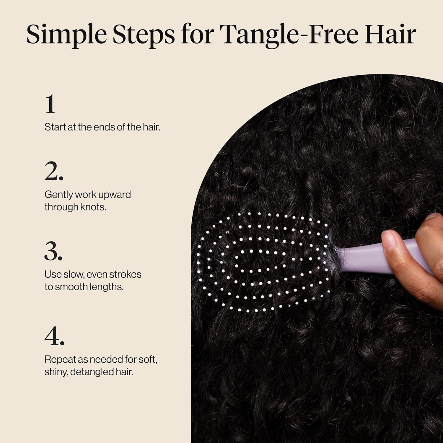 image:imageKitsch Mini Detangling Flexi Hairbrush Flexible Curly Hair Brush for Women Men amp Kids Detangler Brush with Bendable Frame and UltraSmooth Bristles for Wet or Dry Strands Soft Violet