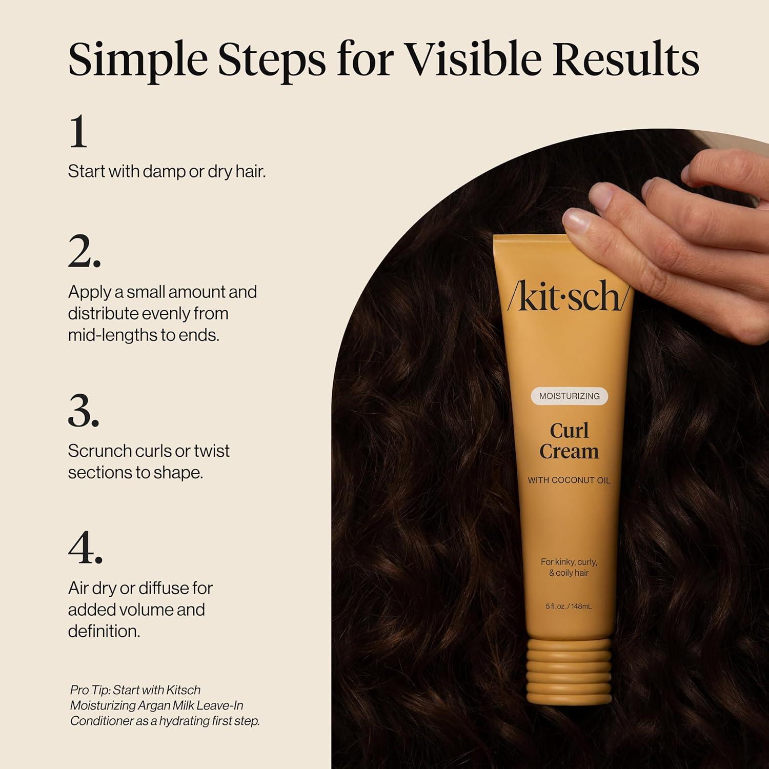 image:imageKitsch Moisturizing Curl Cream for Curly Hair Lightweight Curly Hair Products for Men amp Women Defines Curls Controls Frizz amp Boosts Shine Hydrating Curling Cream Ideal Gifts for Women