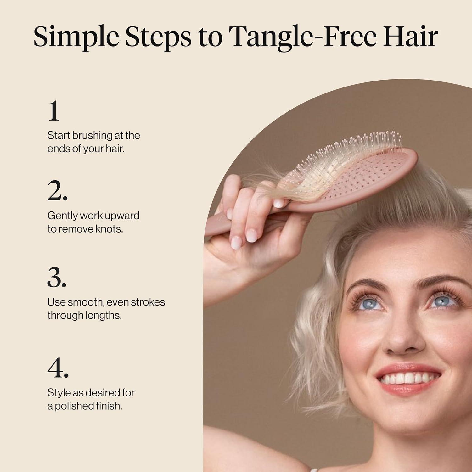 image:imageKitsch Recycled Plastic WetDry Hair Brush Detangling Tool for Curly or Straight Styles Brush for Tangled Strands Flexible Hairbrush Bristles Brushes for Women amp Men Adults amp Kids TerracottaTerracotta
