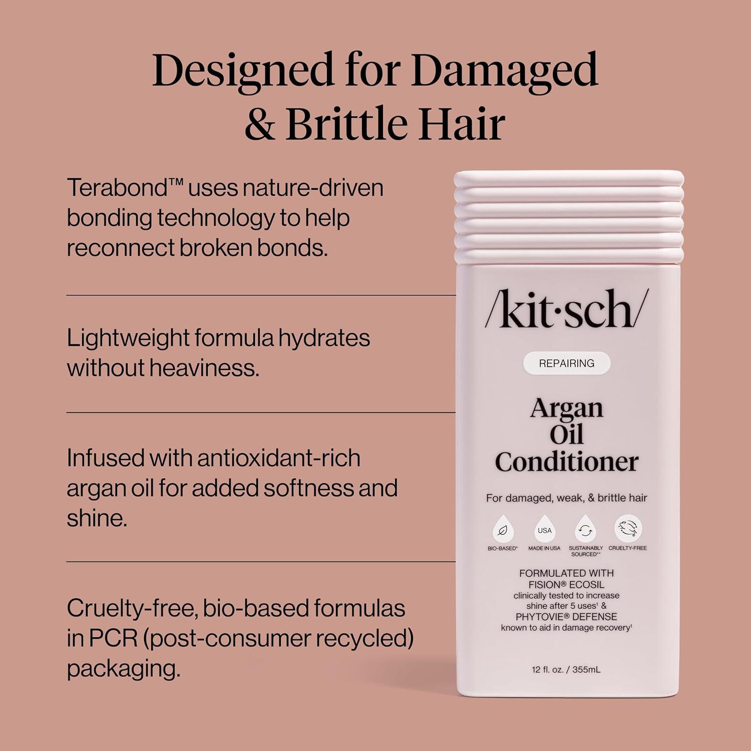 image:imageKitsch Repairing Argan Oil Liquid Conditioner for Women amp Men Argan Oil for Hair For Shine Smoothness amp Damage Recovery Hair Repair Clean ColorSafe Hair Care Made in USA 123 oz