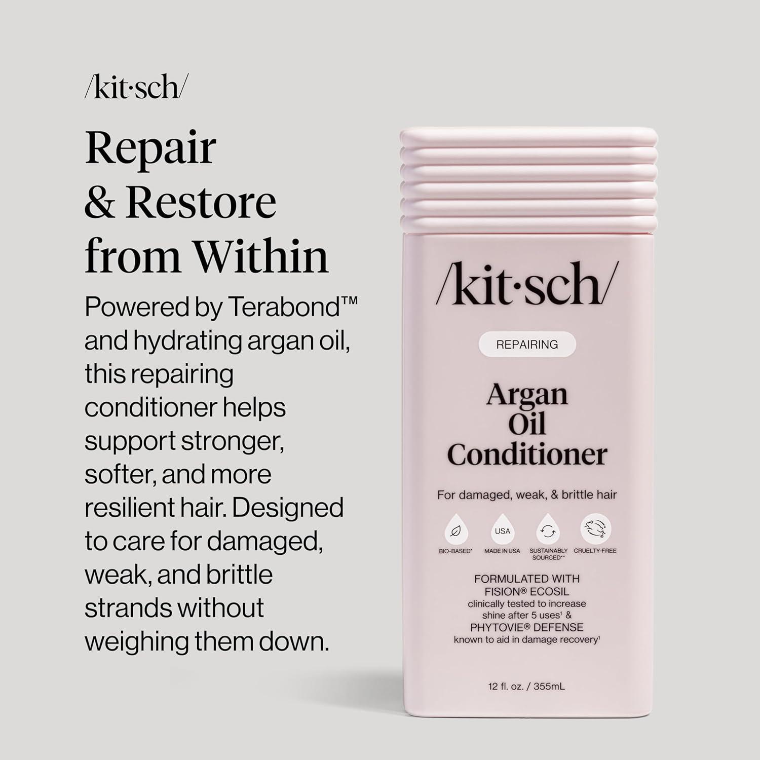image:imageKitsch Repairing Argan Oil Liquid Conditioner for Women amp Men Argan Oil for Hair For Shine Smoothness amp Damage Recovery Hair Repair Clean ColorSafe Hair Care Made in USA 123 oz