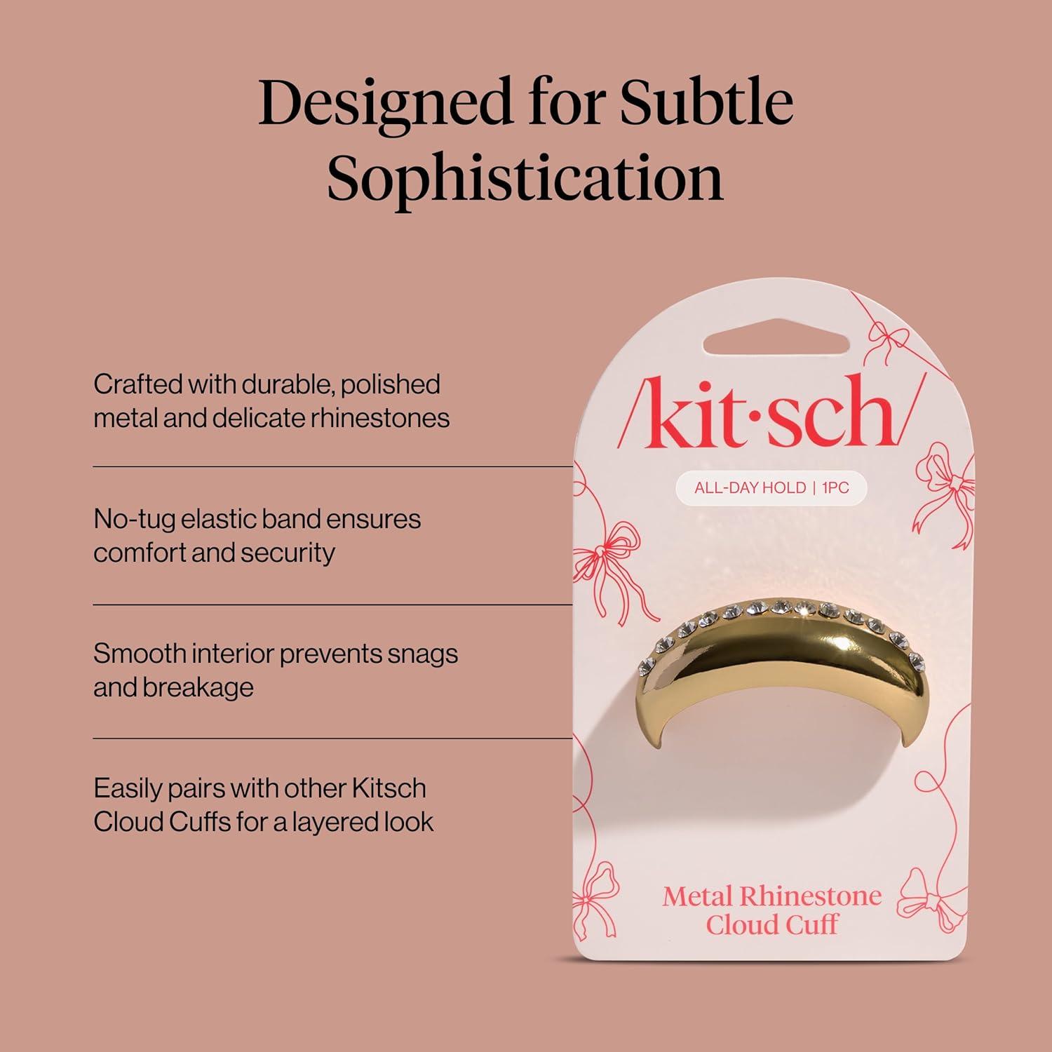 image:imageKitsch Rhinestone Gold Hair Cuff Metal Ponytail Cuff for Braids Updos amp Everyday Hairstyle Durable amp Elegant Hair Ties Girl Fashion Accessories Ideal Gifts For Women 1pcRhinestone Gold