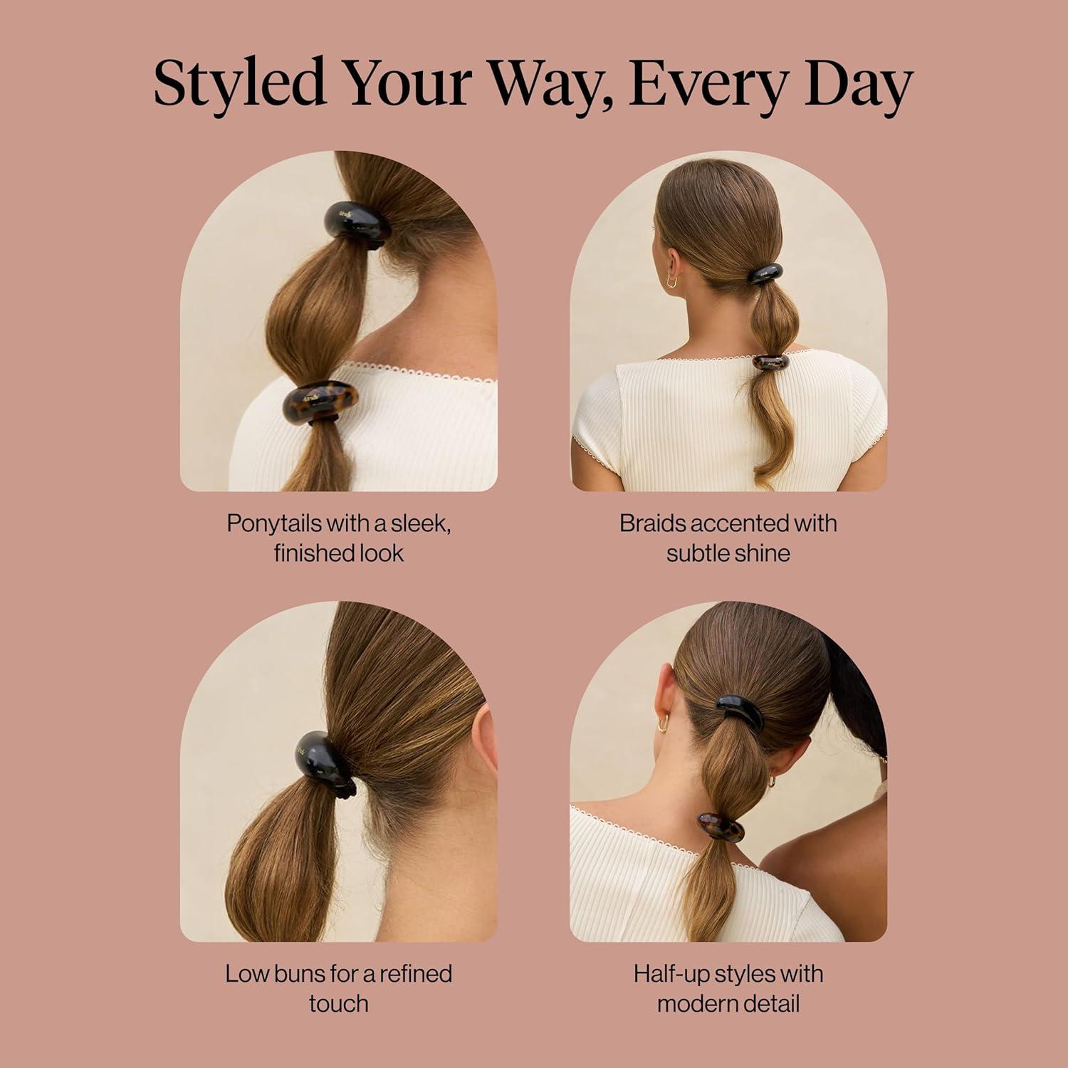 image:imageKitsch Rhinestone Gold Hair Cuff Metal Ponytail Cuff for Braids Updos amp Everyday Hairstyle Durable amp Elegant Hair Ties Girl Fashion Accessories Ideal Gifts For Women 1pcBlack Tort