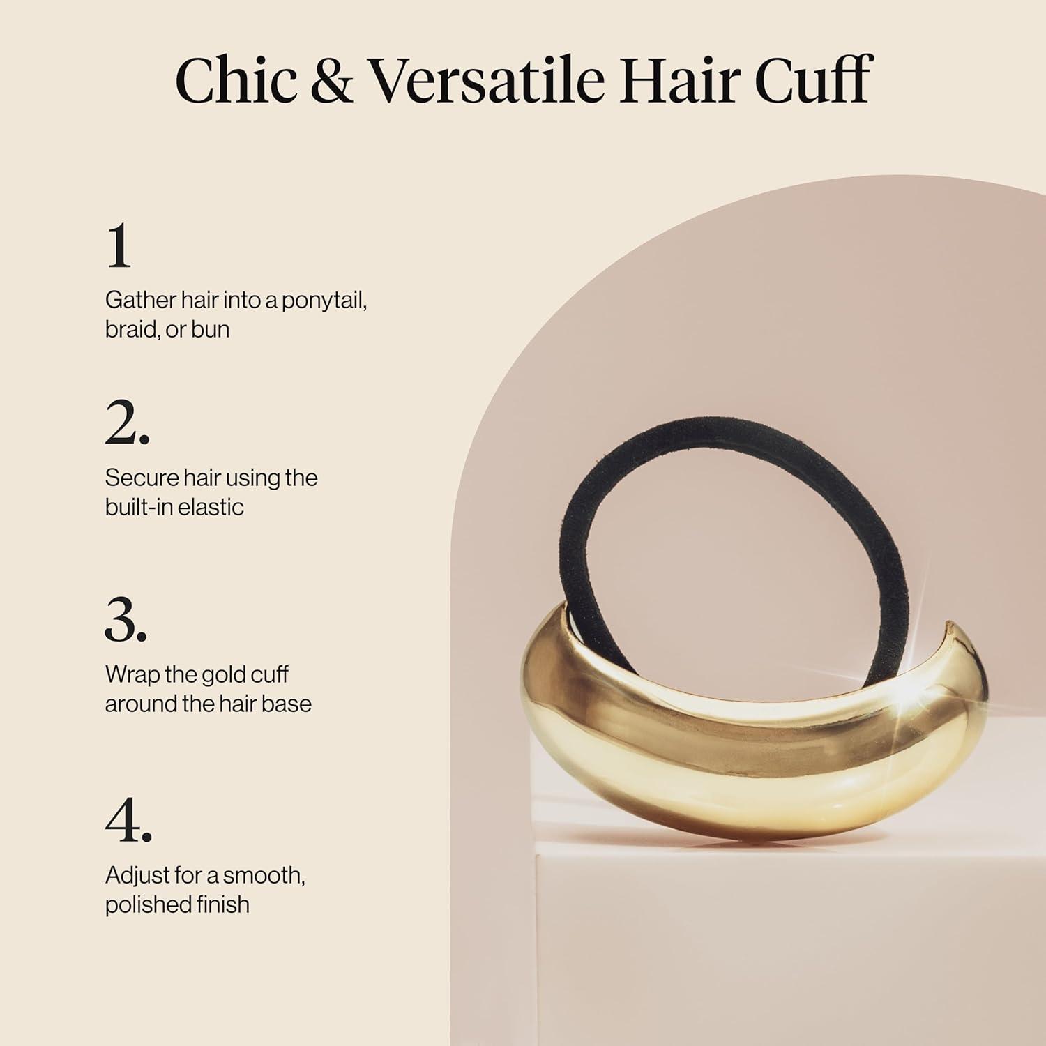 image:imageKitsch Rhinestone Gold Hair Cuff Metal Ponytail Cuff for Braids Updos amp Everyday Hairstyle Durable amp Elegant Hair Ties Girl Fashion Accessories Ideal Gifts For Women 1pcGold