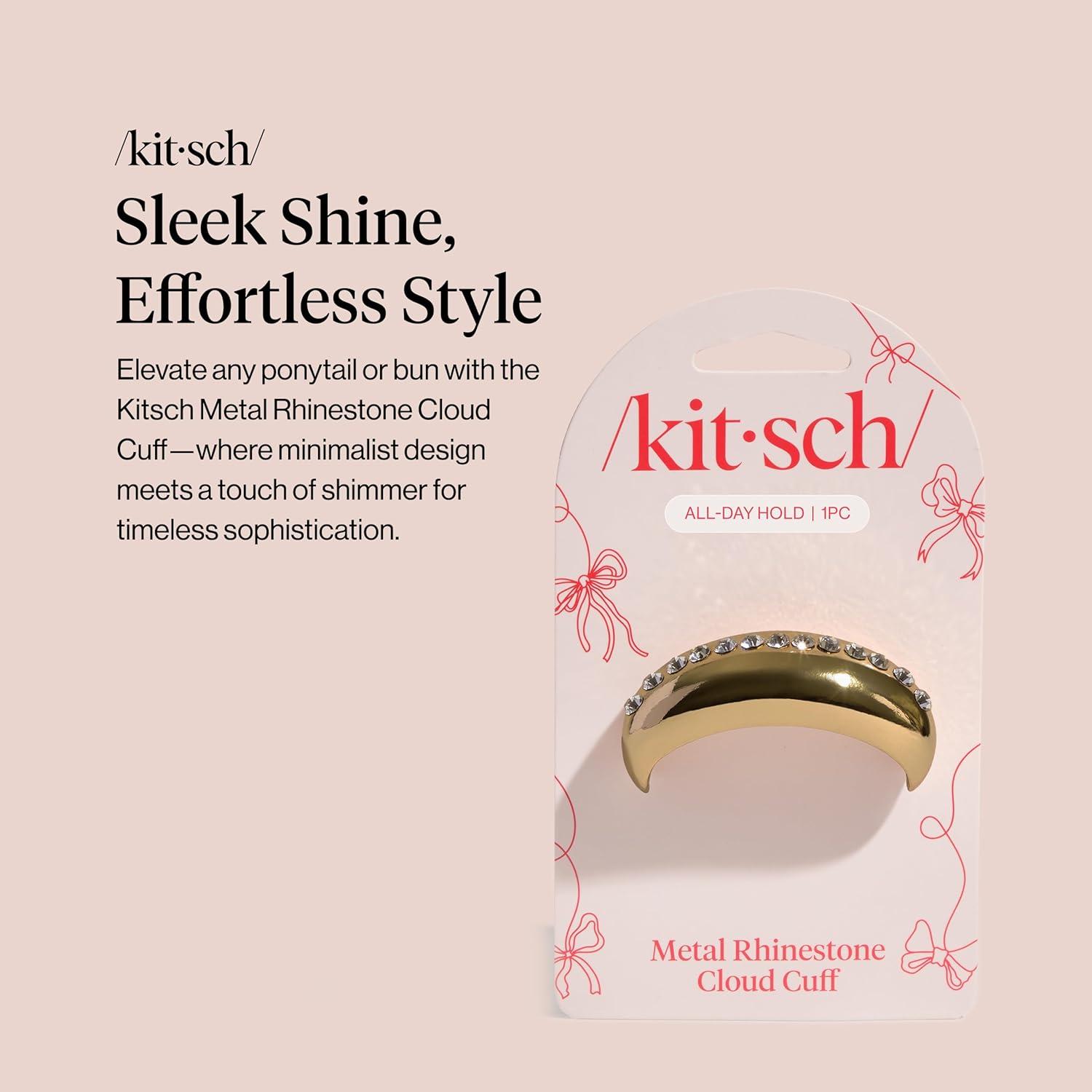 image:imageKitsch Rhinestone Gold Hair Cuff Metal Ponytail Cuff for Braids Updos amp Everyday Hairstyle Durable amp Elegant Hair Ties Girl Fashion Accessories Ideal Gifts For Women 1pcRhinestone Gold