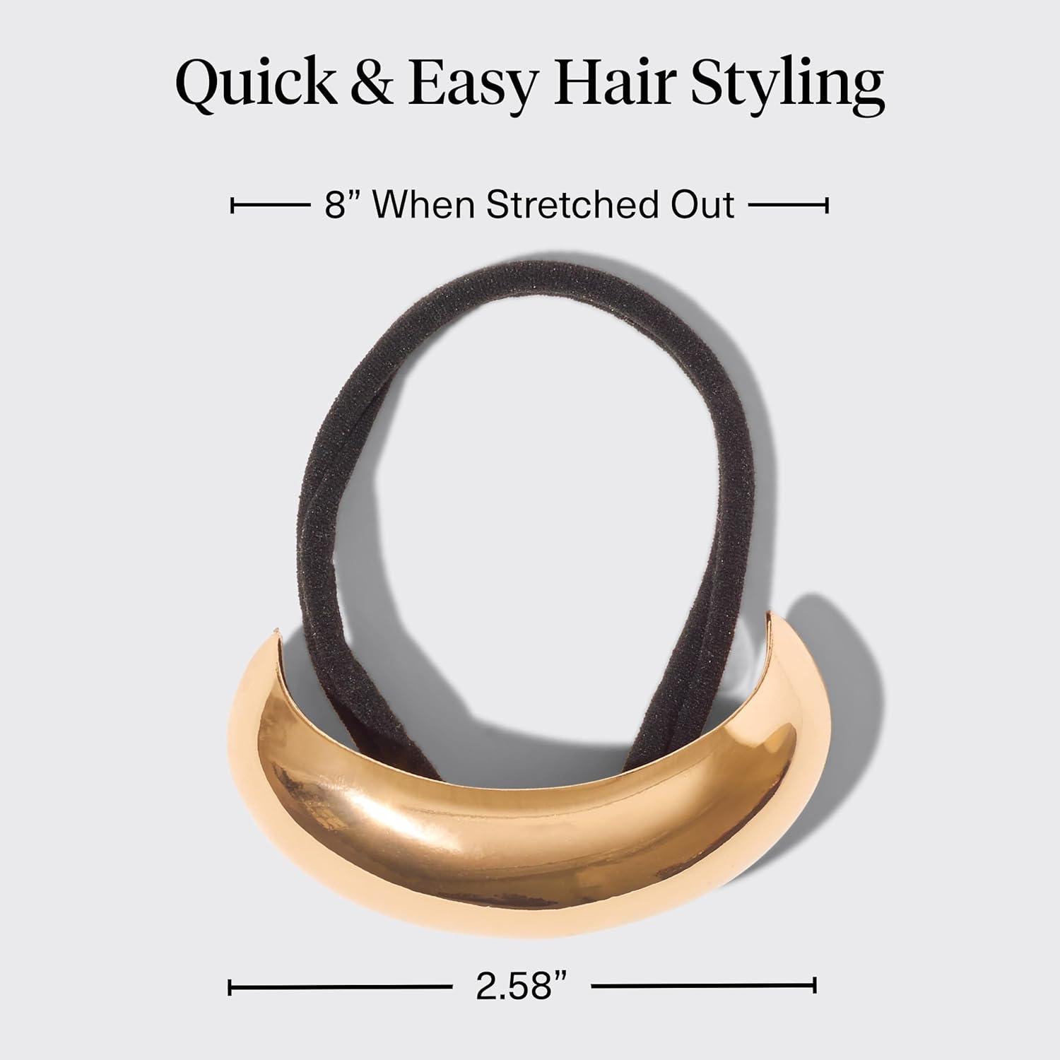 image:imageKitsch Rhinestone Gold Hair Cuff Metal Ponytail Cuff for Braids Updos amp Everyday Hairstyle Durable amp Elegant Hair Ties Girl Fashion Accessories Ideal Gifts For Women 1pcGold