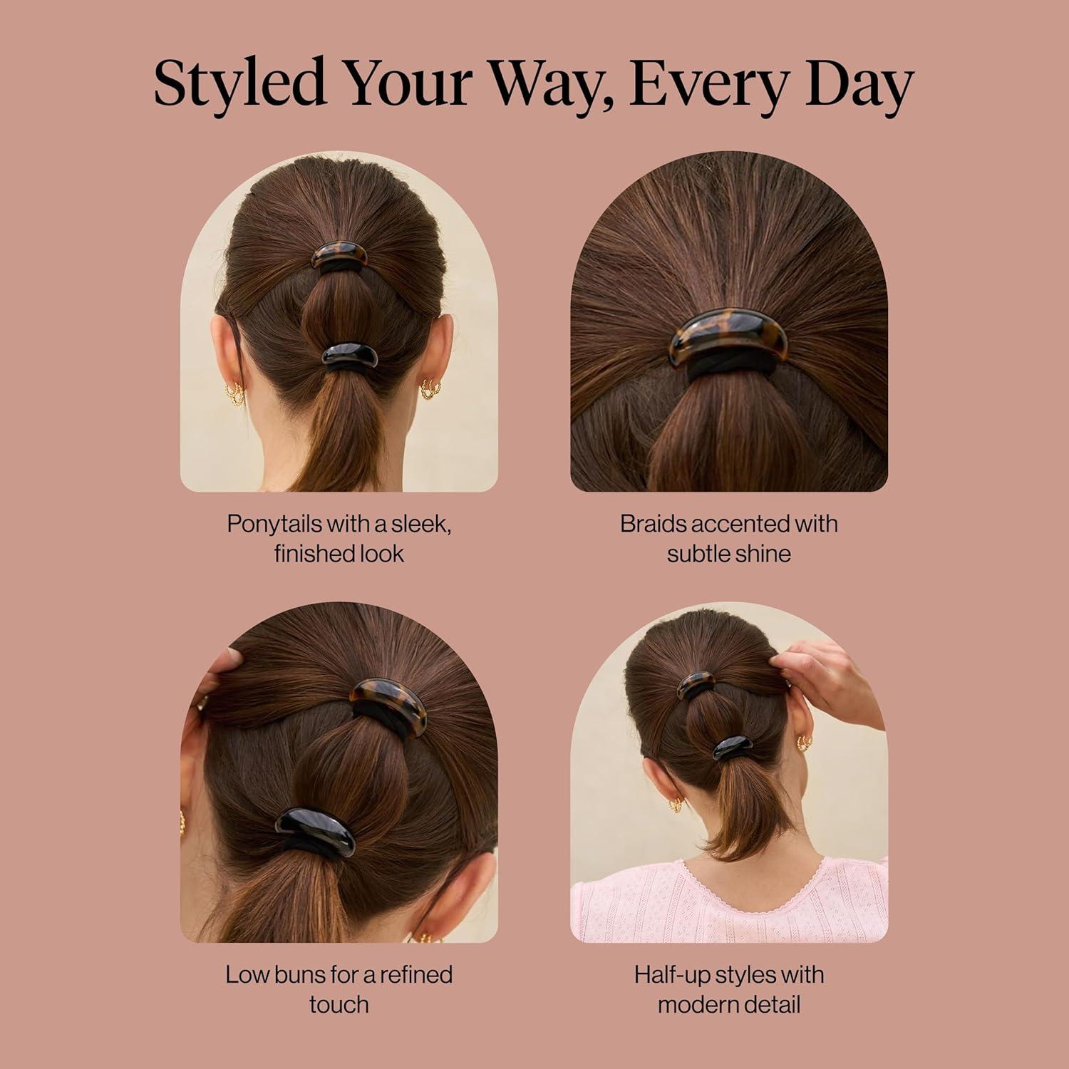 image:imageKitsch Rhinestone Gold Hair Cuff Metal Ponytail Cuff for Braids Updos amp Everyday Hairstyle Durable amp Elegant Hair Ties Girl Fashion Accessories Ideal Gifts For Women 1pcBlack Tort